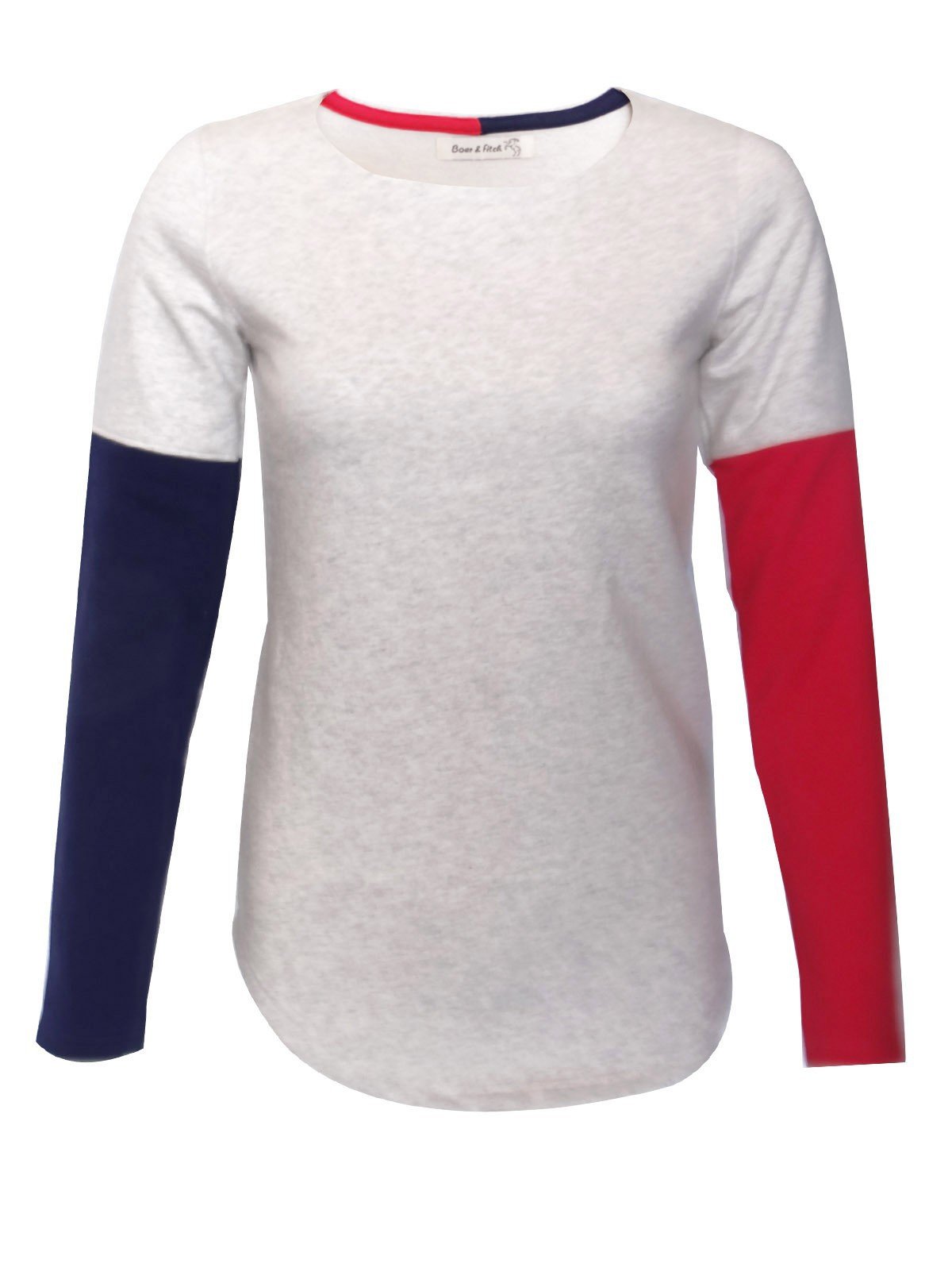 Women’s Contrast Fleece Ecru Melange Top – Cozy & Stylish | Boer & Fitch - Boer and Fitch