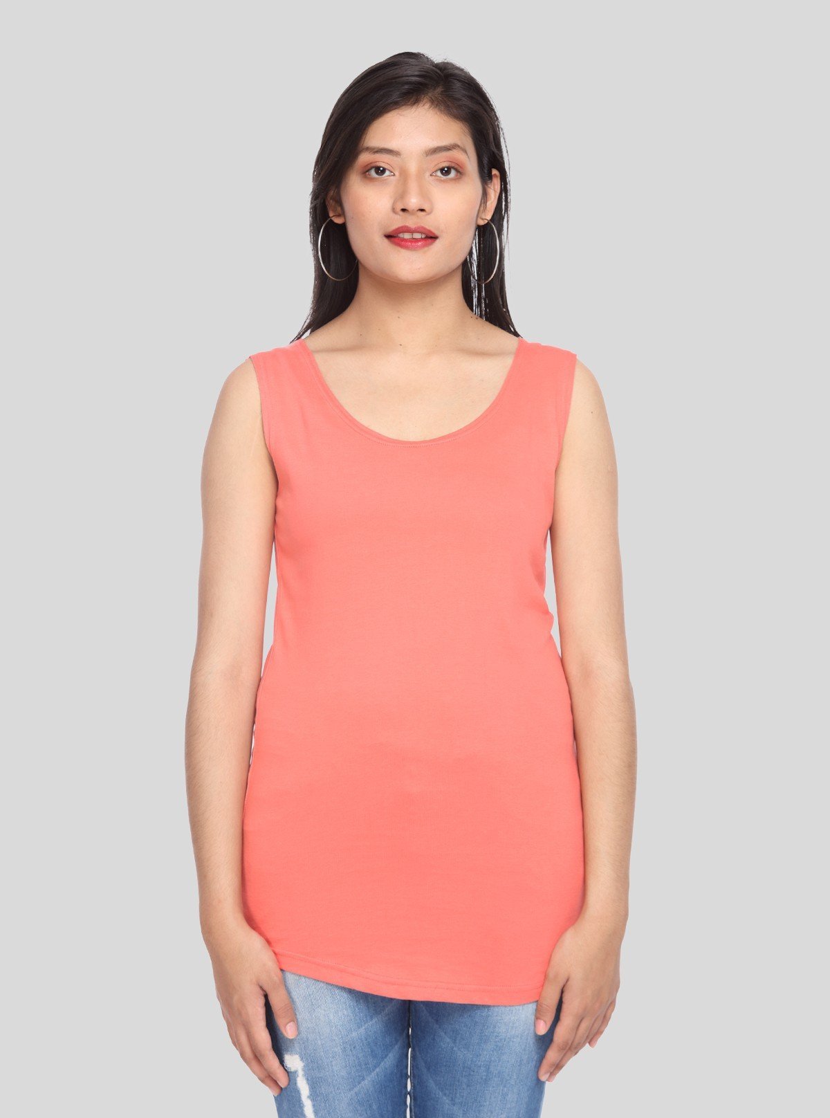 Women’s Coral Sleeveless Cotton Jersey Top – Boer and Fitch - Boer and Fitch