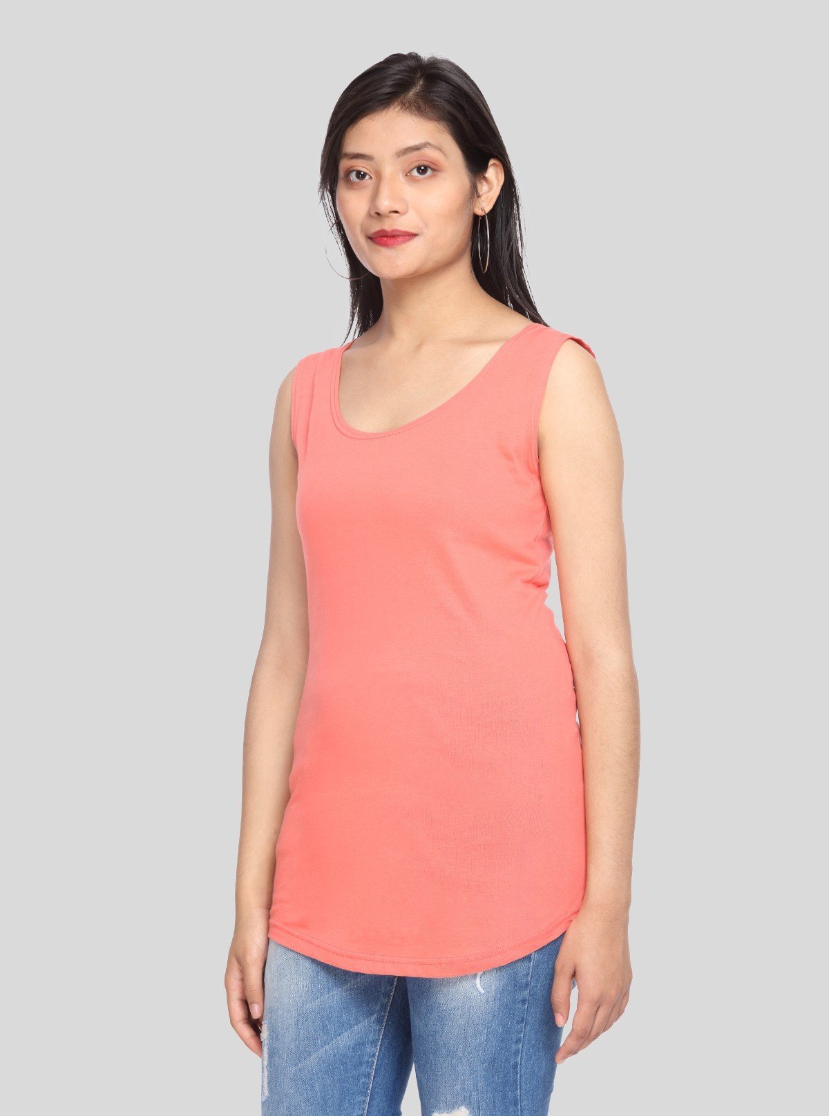 Women’s Coral Sleeveless Cotton Jersey Top – Boer and Fitch - Boer and Fitch