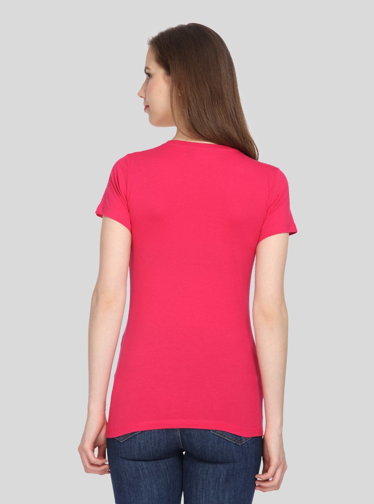 Women's Coral Solid Crew Neck Cotton Slub Jersey Short Sleeve T-Shirt by Boer and Fitch - Boer and Fitch