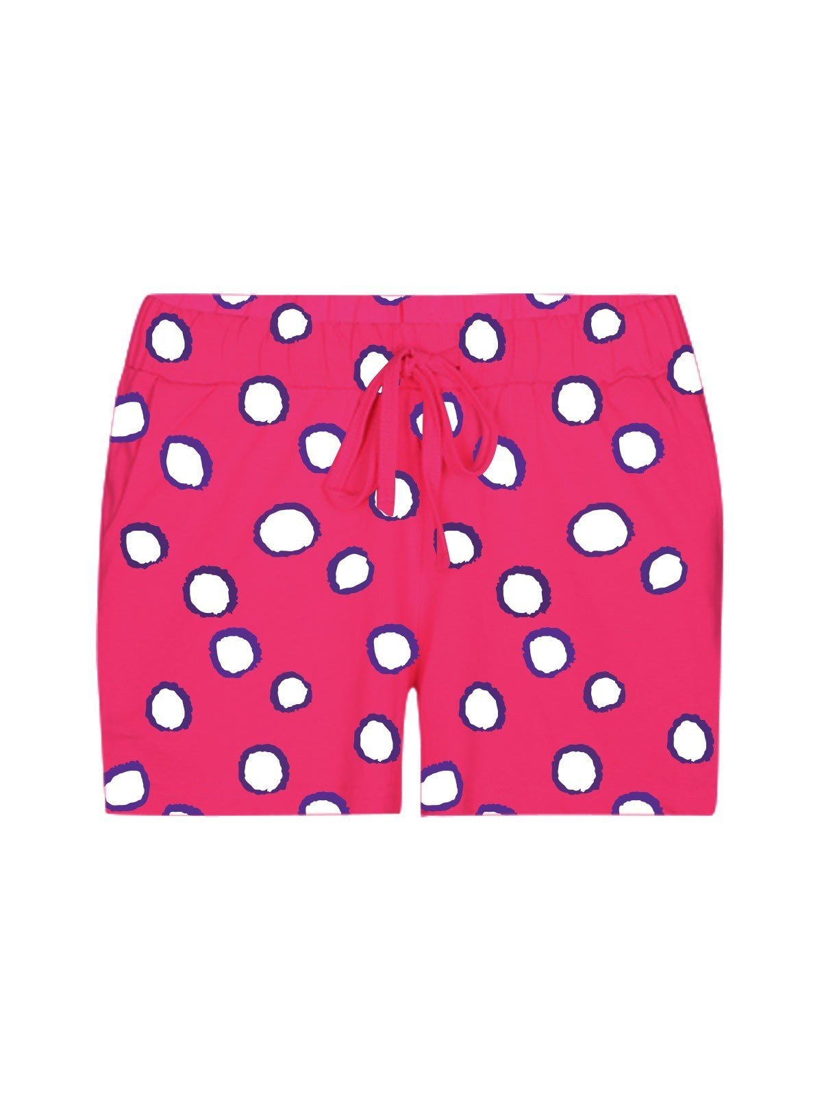 Women’s Coral & White Graphic Cotton Jersey Shorts – Soft, Bold & Stylish Fit - Boer and Fitch