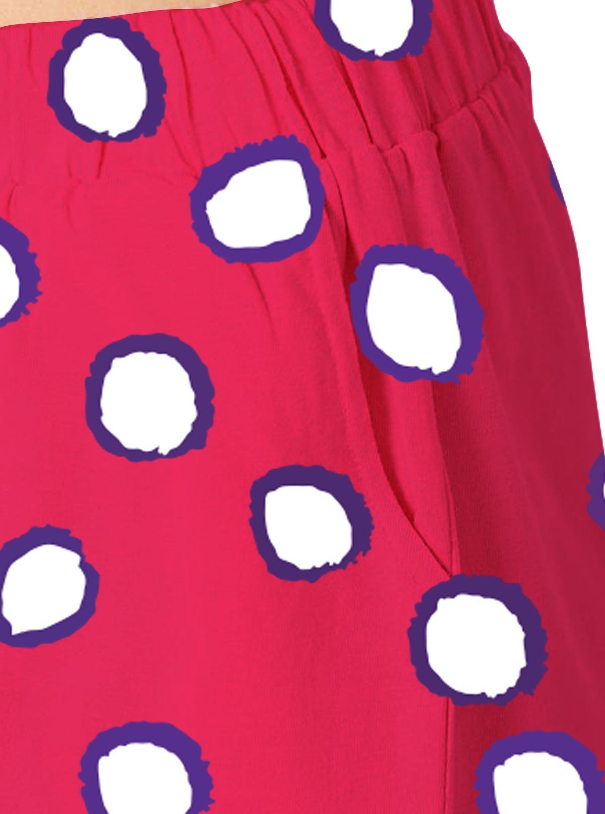 Women’s Coral & White Graphic Cotton Jersey Shorts – Soft, Bold & Stylish Fit - Boer and Fitch