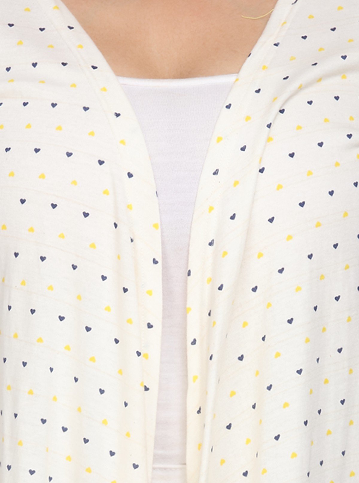 Women's Cream White Dotted Cotton Shrug – Lightweight Layer by Boer & Fitch - Boer and Fitch
