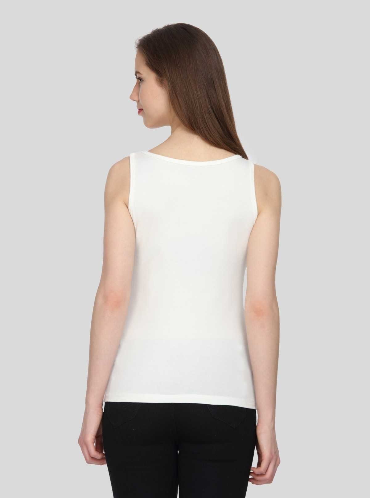 Women’s Creamy Sleeveless Printed Cotton Jersey Top – Boer and Fitch - Boer and Fitch