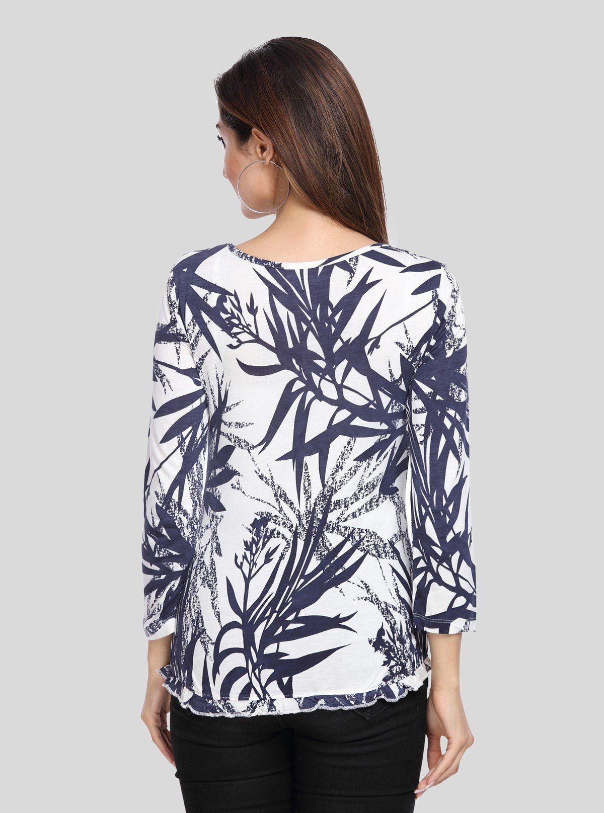 Women's Creepy Leaves Printed Top – Bold Nature - Inspired Style - Boer and Fitch