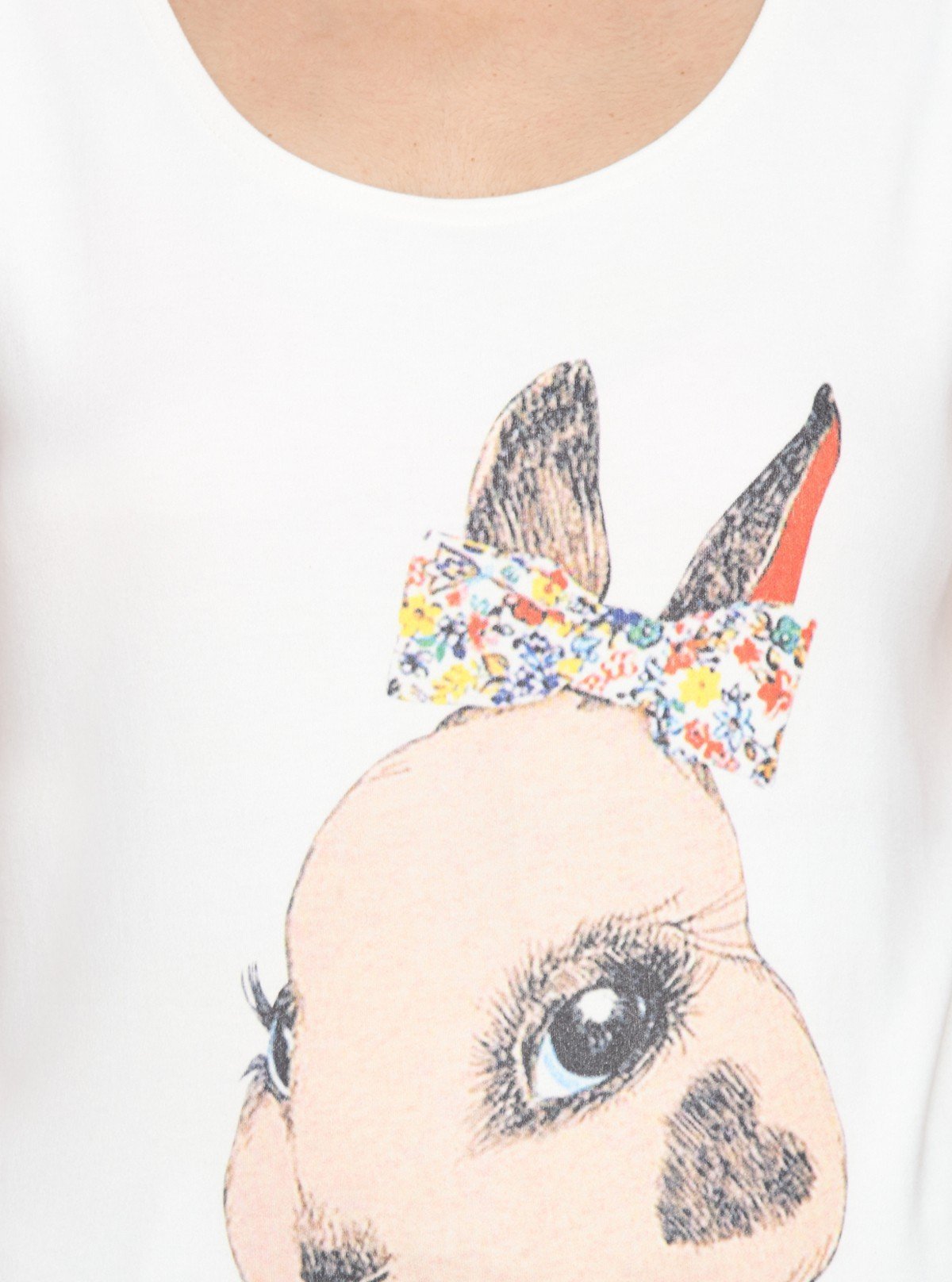 Women’s Cute Rabbit Print White Sleeveless Top – Stylish & Comfortable by Boer and Fitch - Boer and Fitch