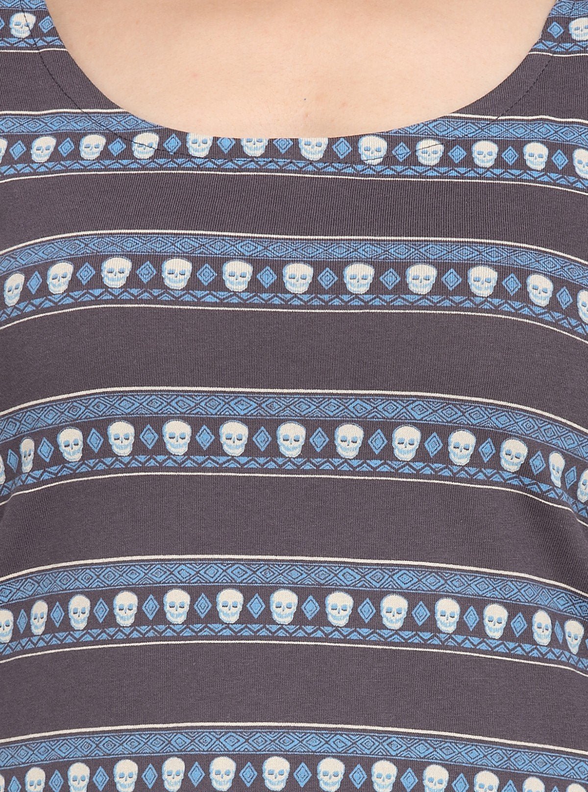 Women’s Dark Melange Printed Striped Sleeveless Cotton Top – Boer and Fitch - Boer and Fitch