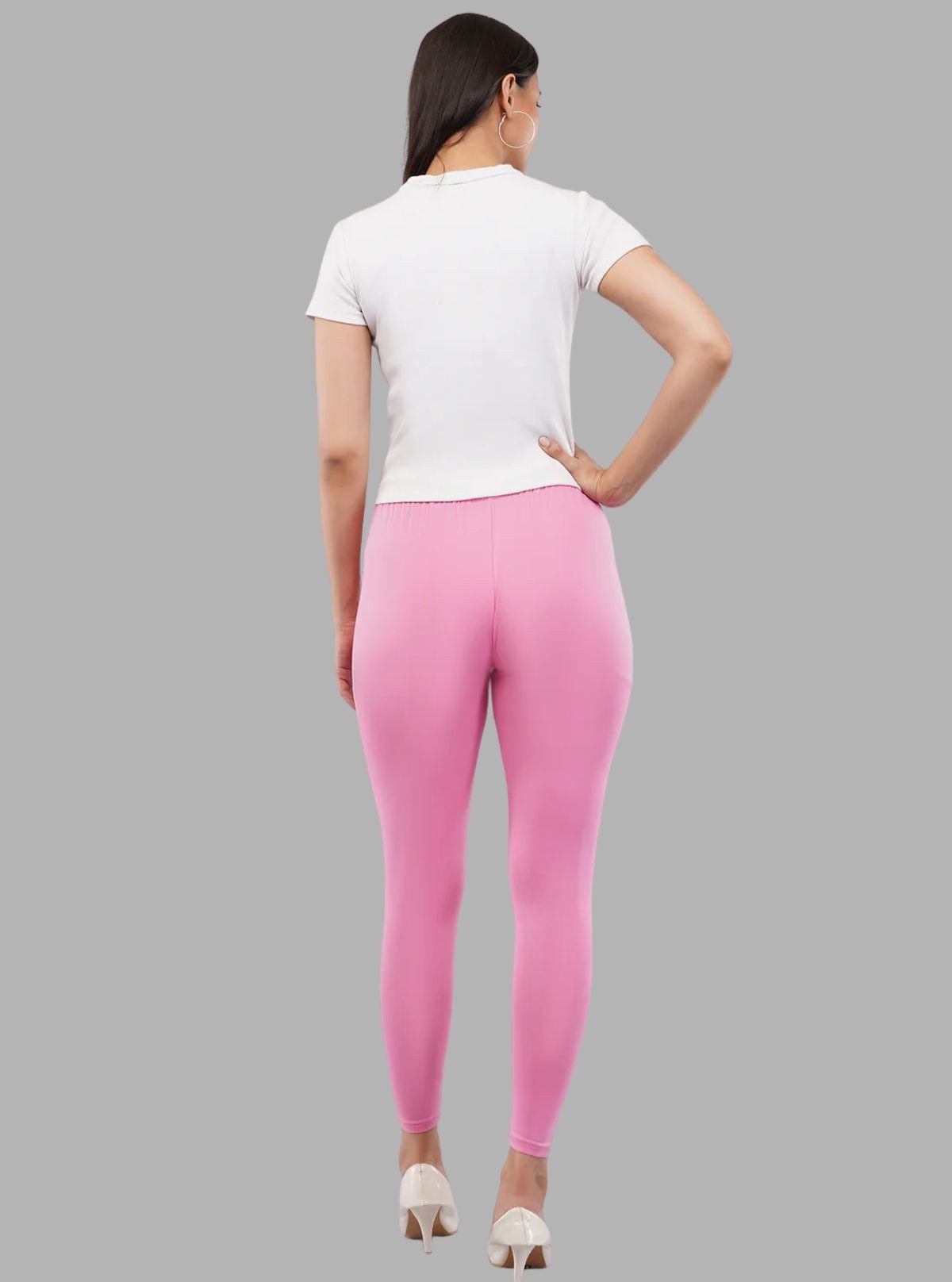 Women's Dark Pink Ankle Legging – Soft Cotton Elastane Jersey by Boer & Fitch - Boer and Fitch