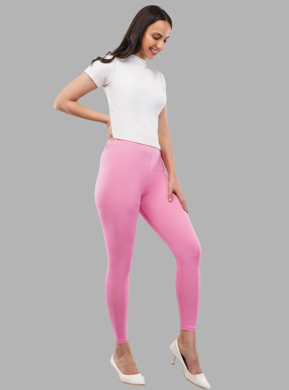 Women's Dark Pink Ankle Legging – Soft Cotton Elastane Jersey by Boer & Fitch - Boer and Fitch