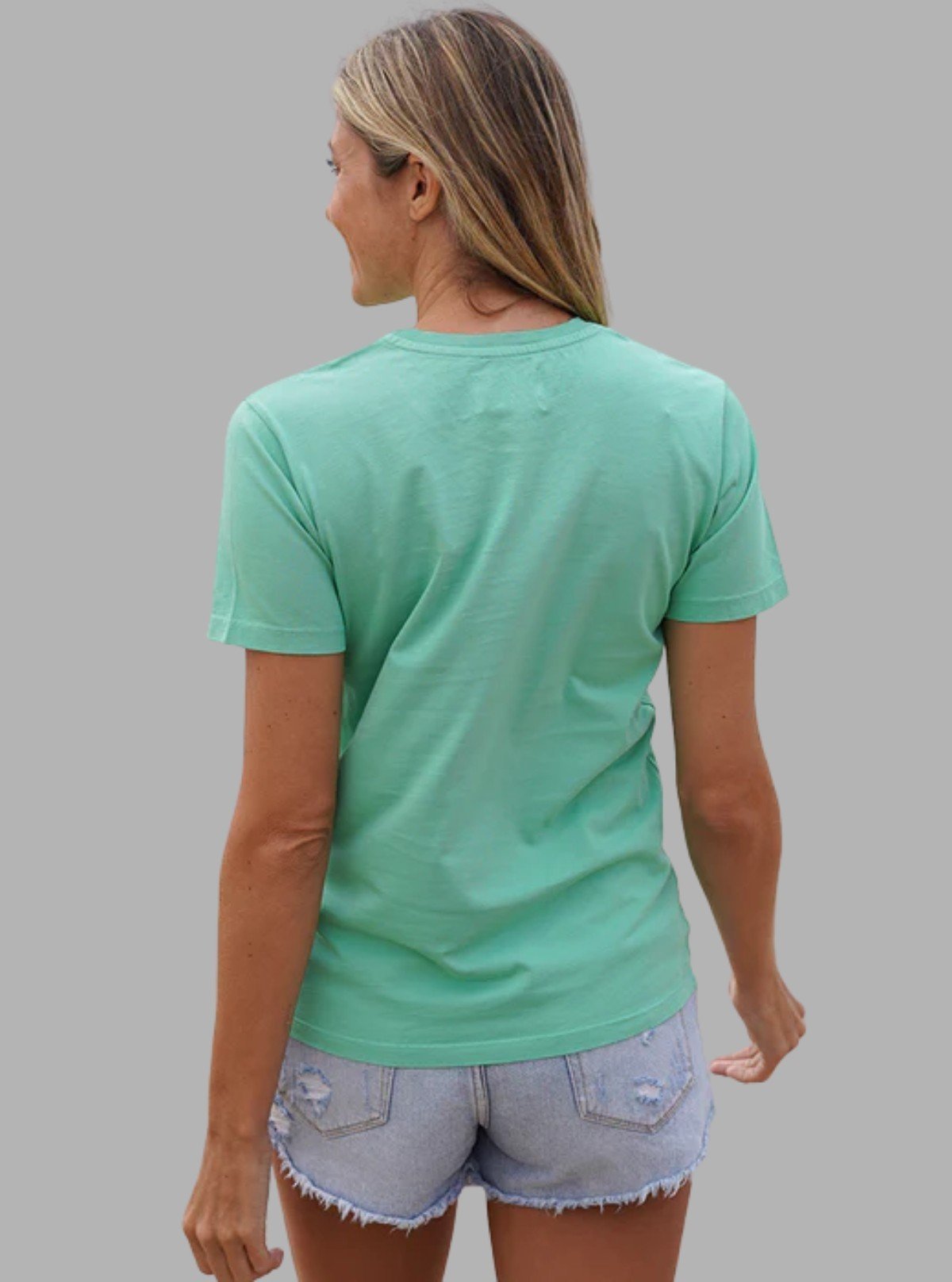 Women's Deco Green Crew Neck Short Sleeve Cotton T-Shirt by Boer and Fitch - Boer and Fitch
