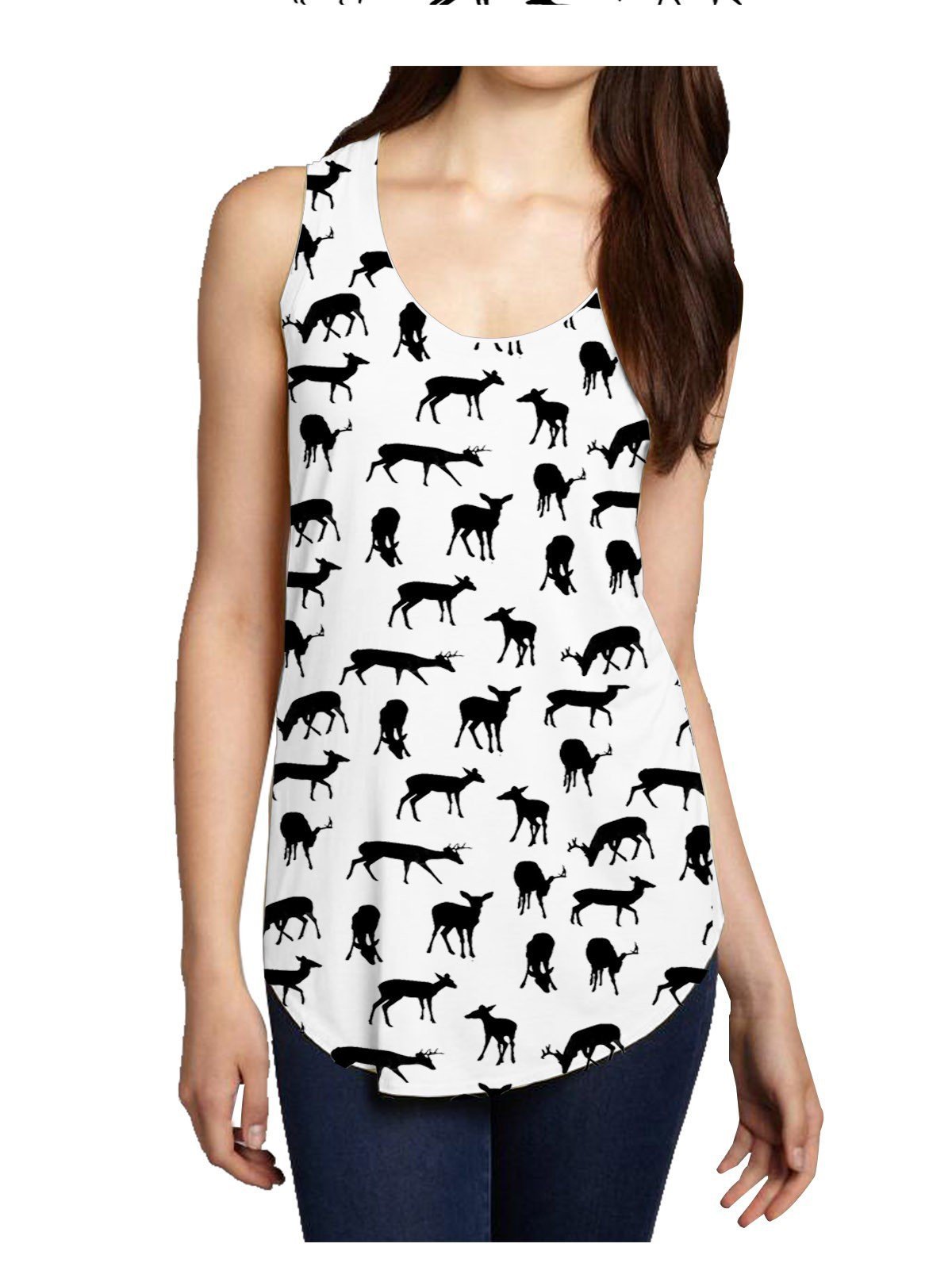 Women’s Deer Printed Sleeveless T-Shirt – Stylish & Comfortable | Boer & Fitch - Boer and Fitch