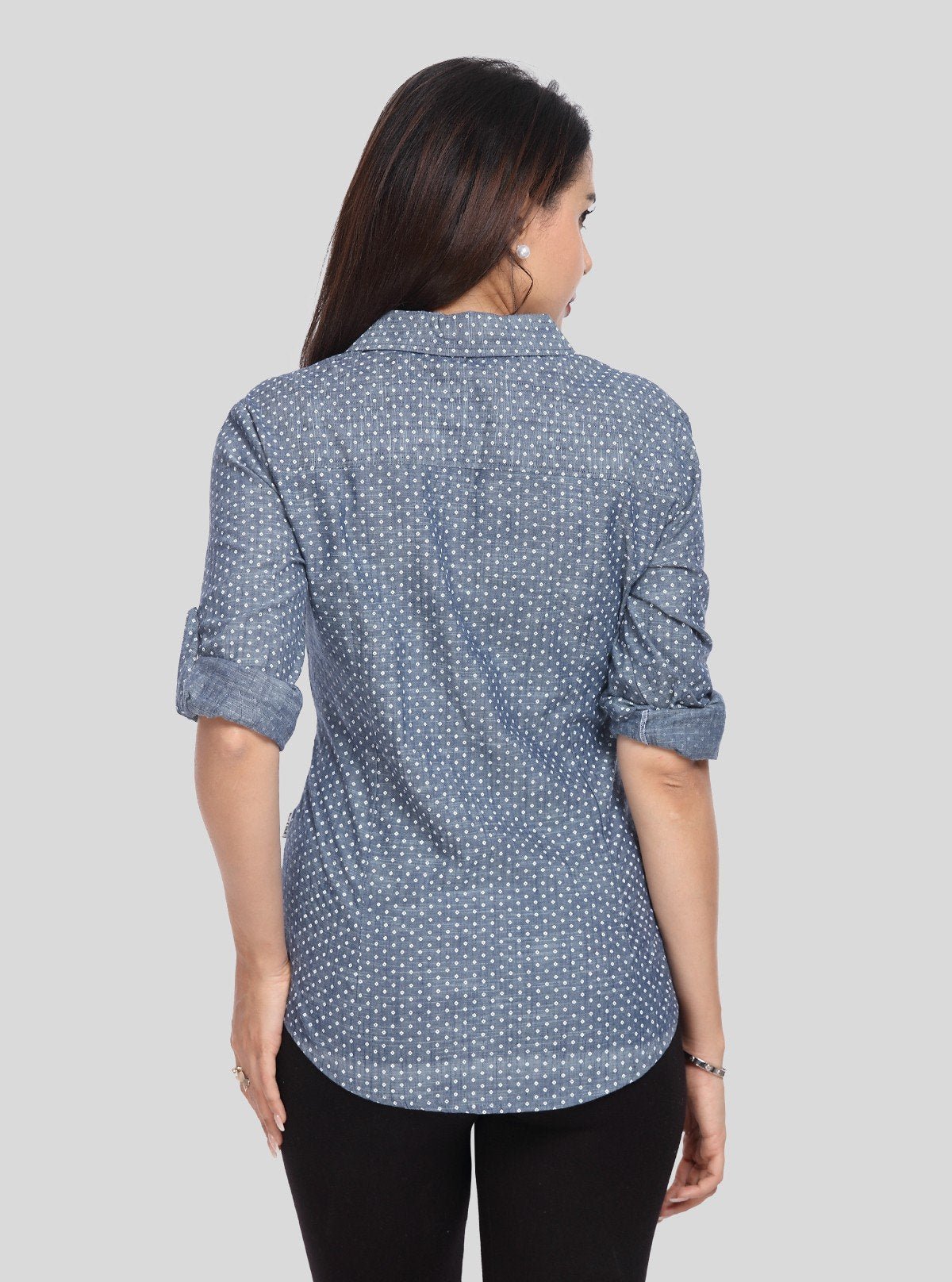Women's Denim Polka Dot Long Sleeve Shirt – Boer and Fitch - Boer and Fitch