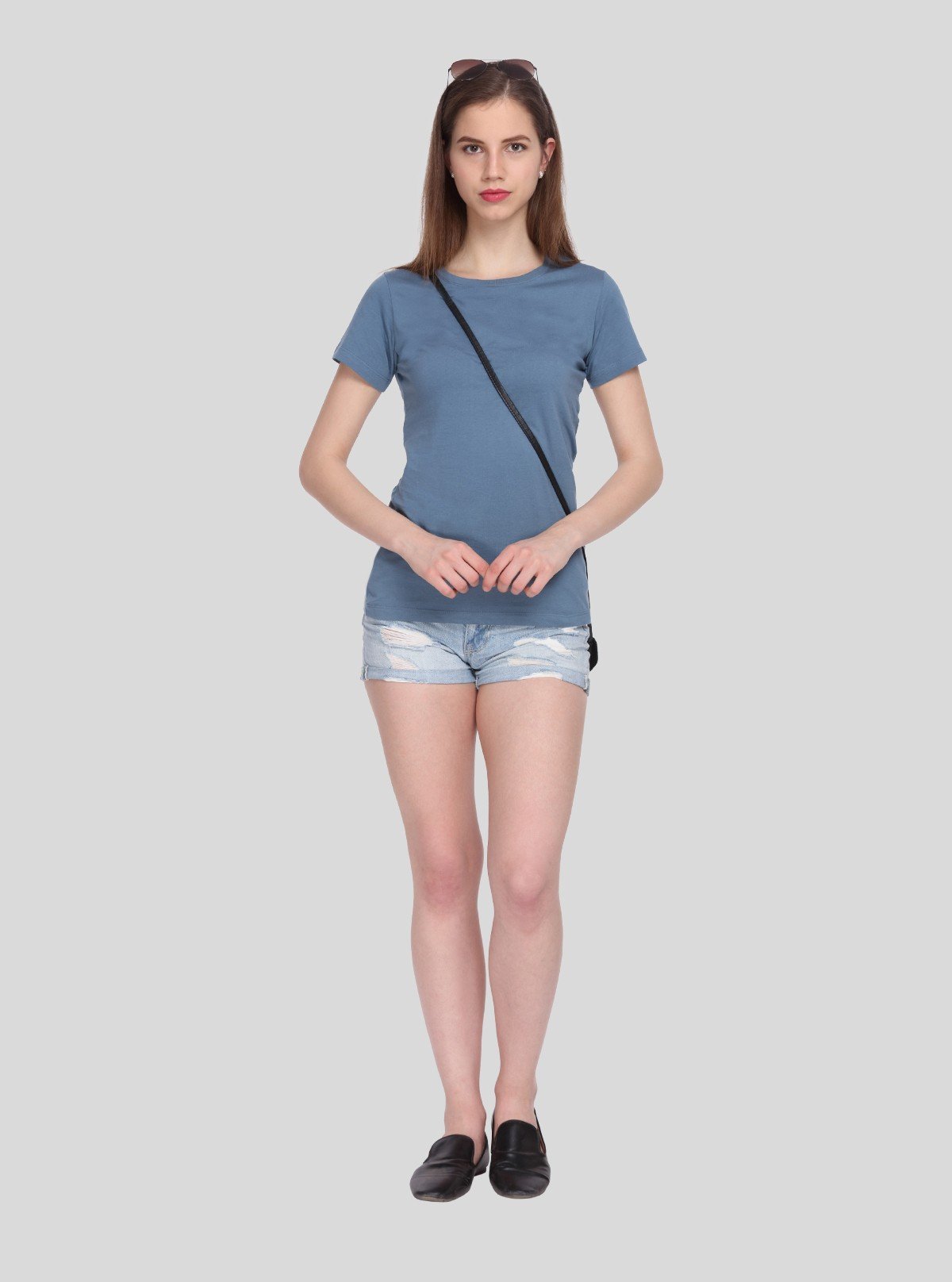 Women’s Dusted Blue Crew Neck T-Shirt – Casual & Comfortable | Boer & Fitch - Boer and Fitch