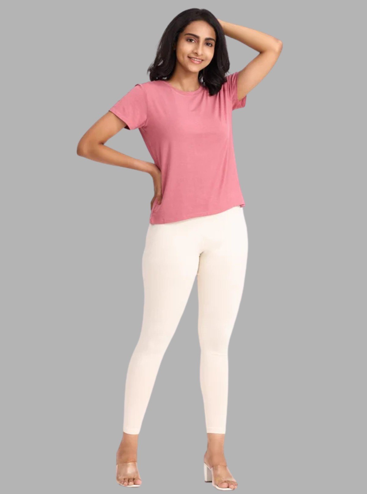 Women's Ecru Ankle Legging – Ultra - Soft Cotton Stretch by Boer & Fitch - Boer and Fitch