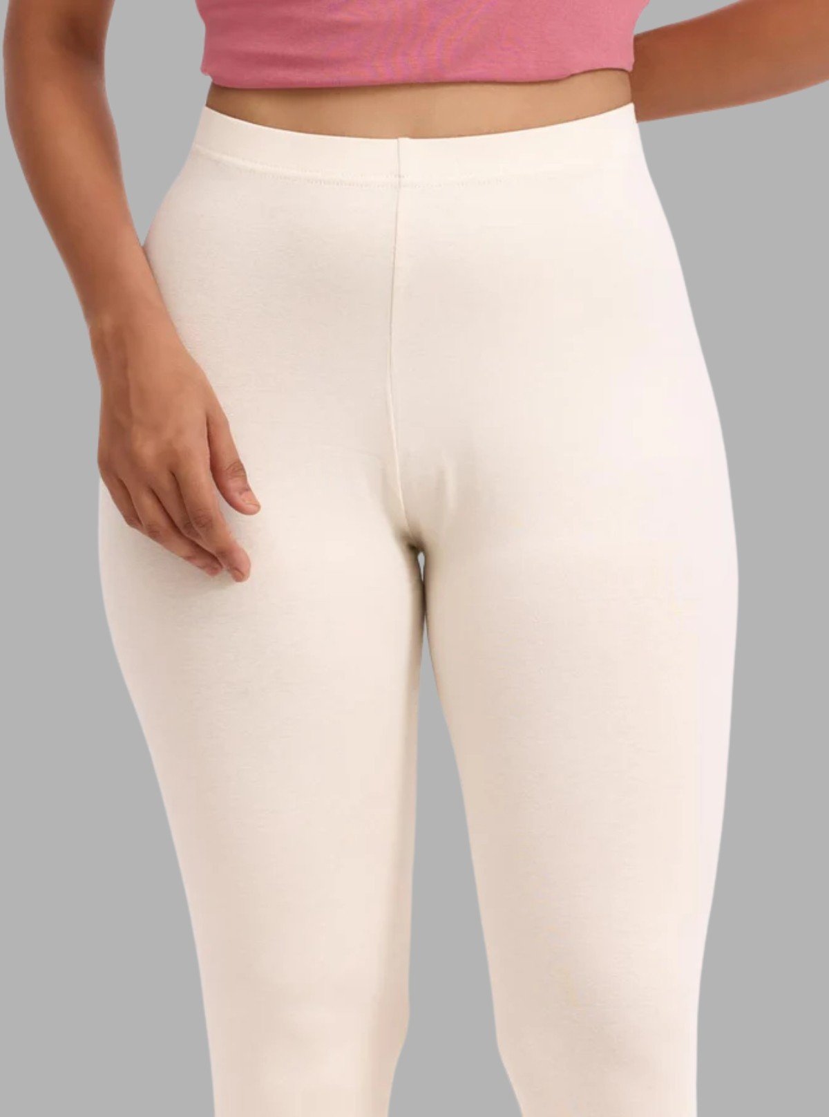 Women's Ecru Ankle Legging – Ultra - Soft Cotton Stretch by Boer & Fitch - Boer and Fitch