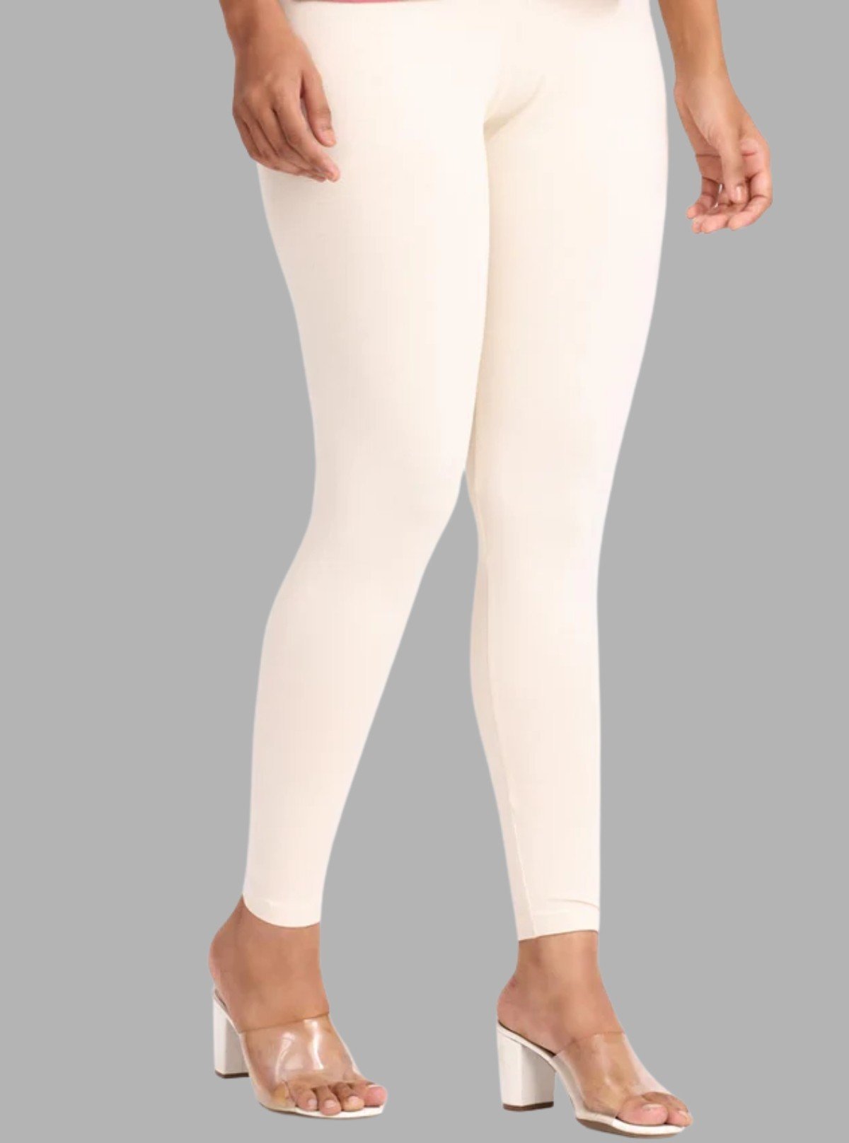 Women's Ecru Ankle Legging – Ultra - Soft Cotton Stretch by Boer & Fitch - Boer and Fitch
