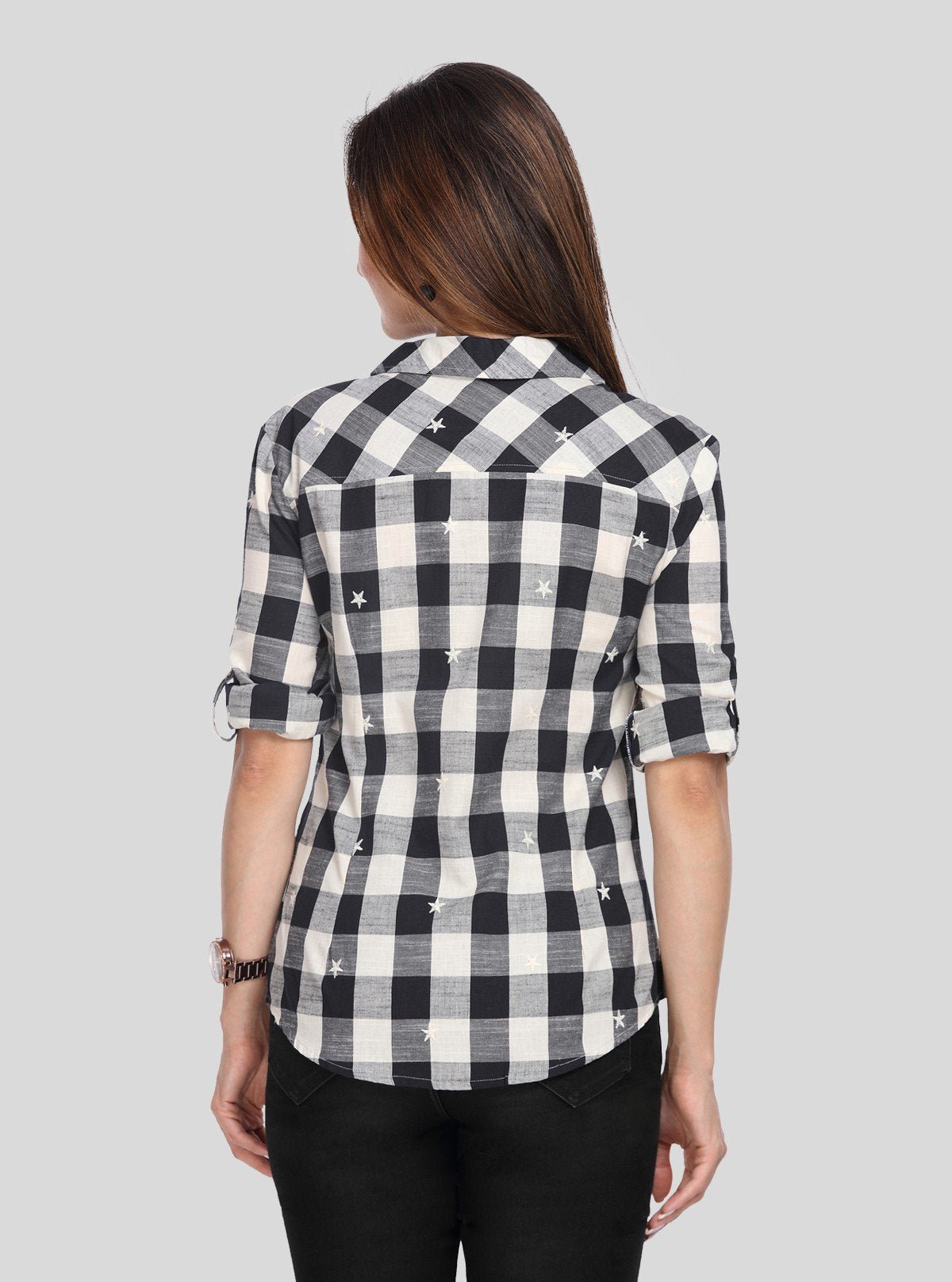 Women's Ecru Checkered Long Sleeve Shirt – Boer and Fitch - Boer and Fitch