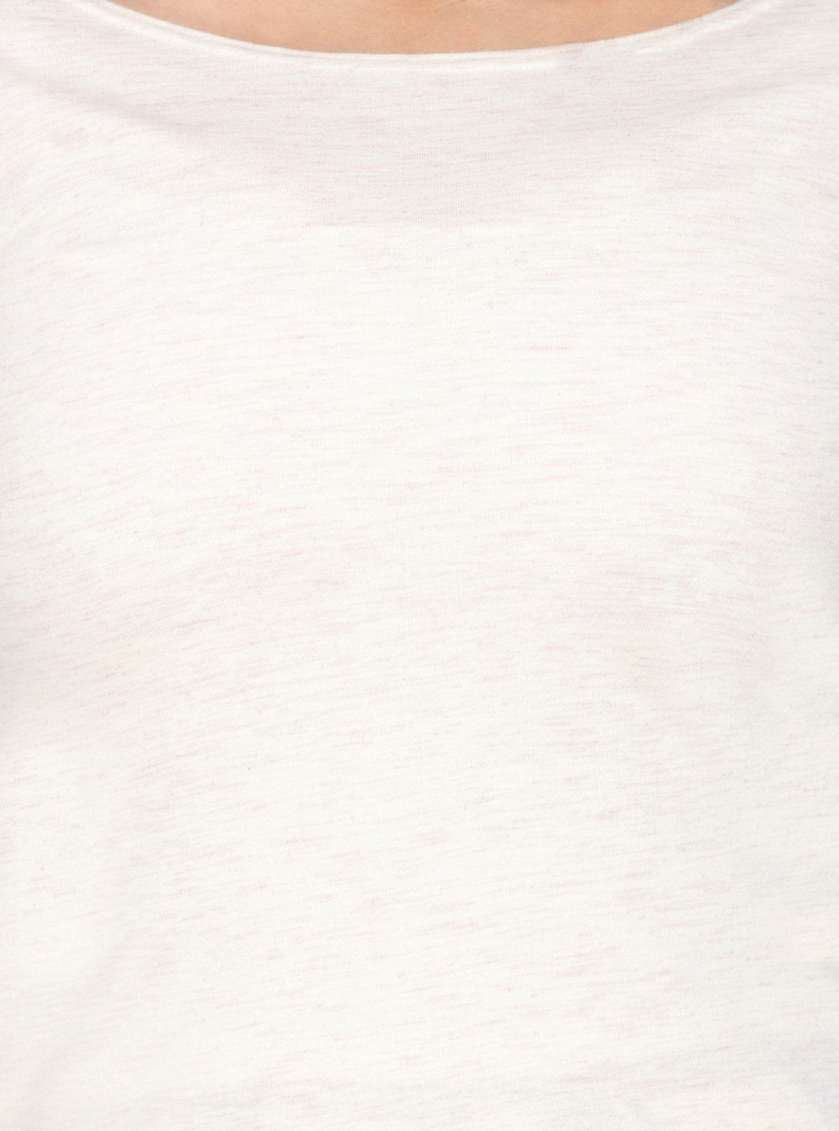 Women's Ecru Melange Scoop Neck Long Sleeve Cotton Jersey Top - Boer and Fitch