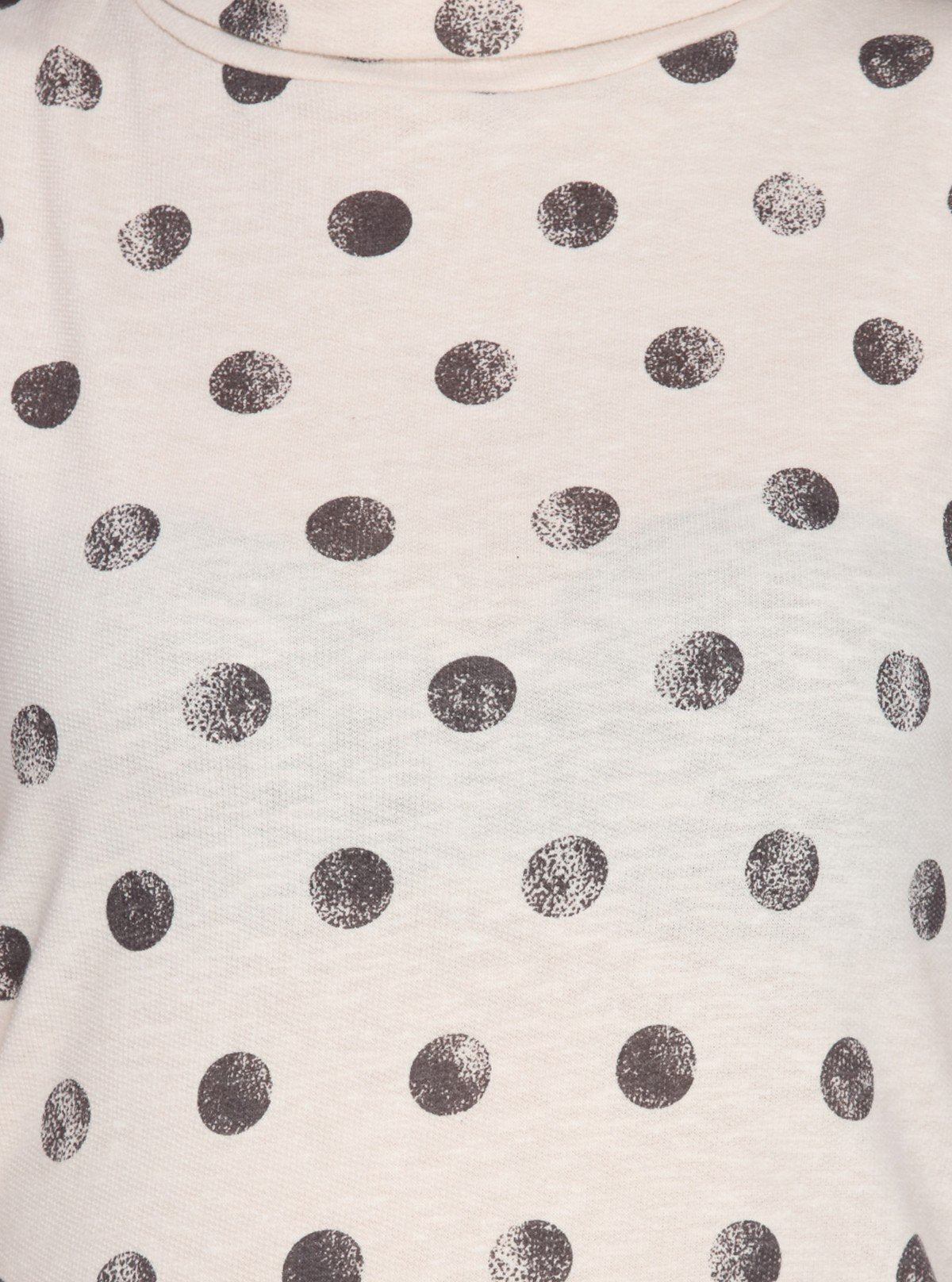 Women’s Ecru Polka Dot Sleeveless Fleece Turtle Neck Pullover - Boer and Fitch