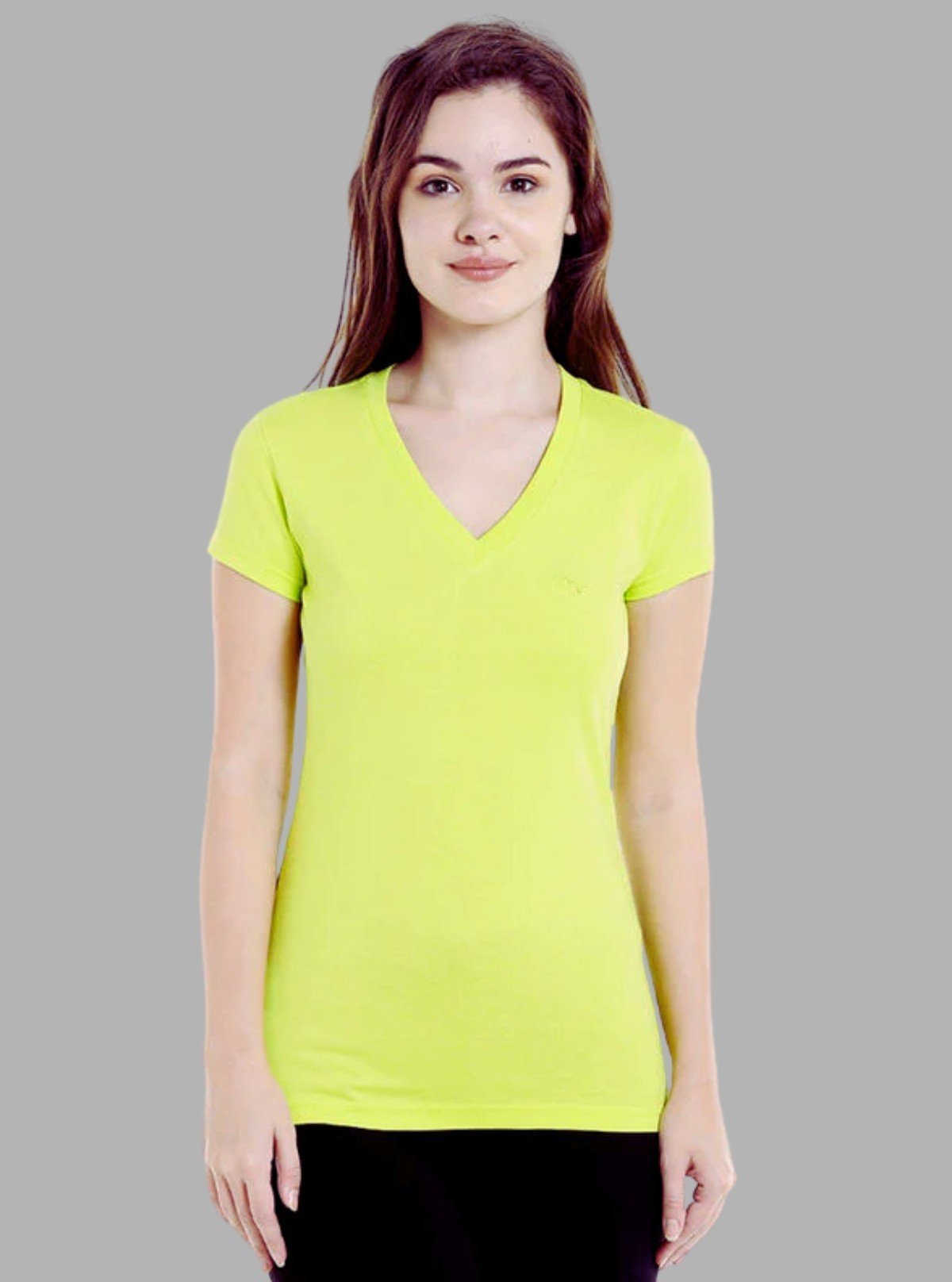 Women’s Electric Yellow V - Neck Short Sleeve Cotton Jersey T-Shirt by Boer and Fitch - Boer and Fitch