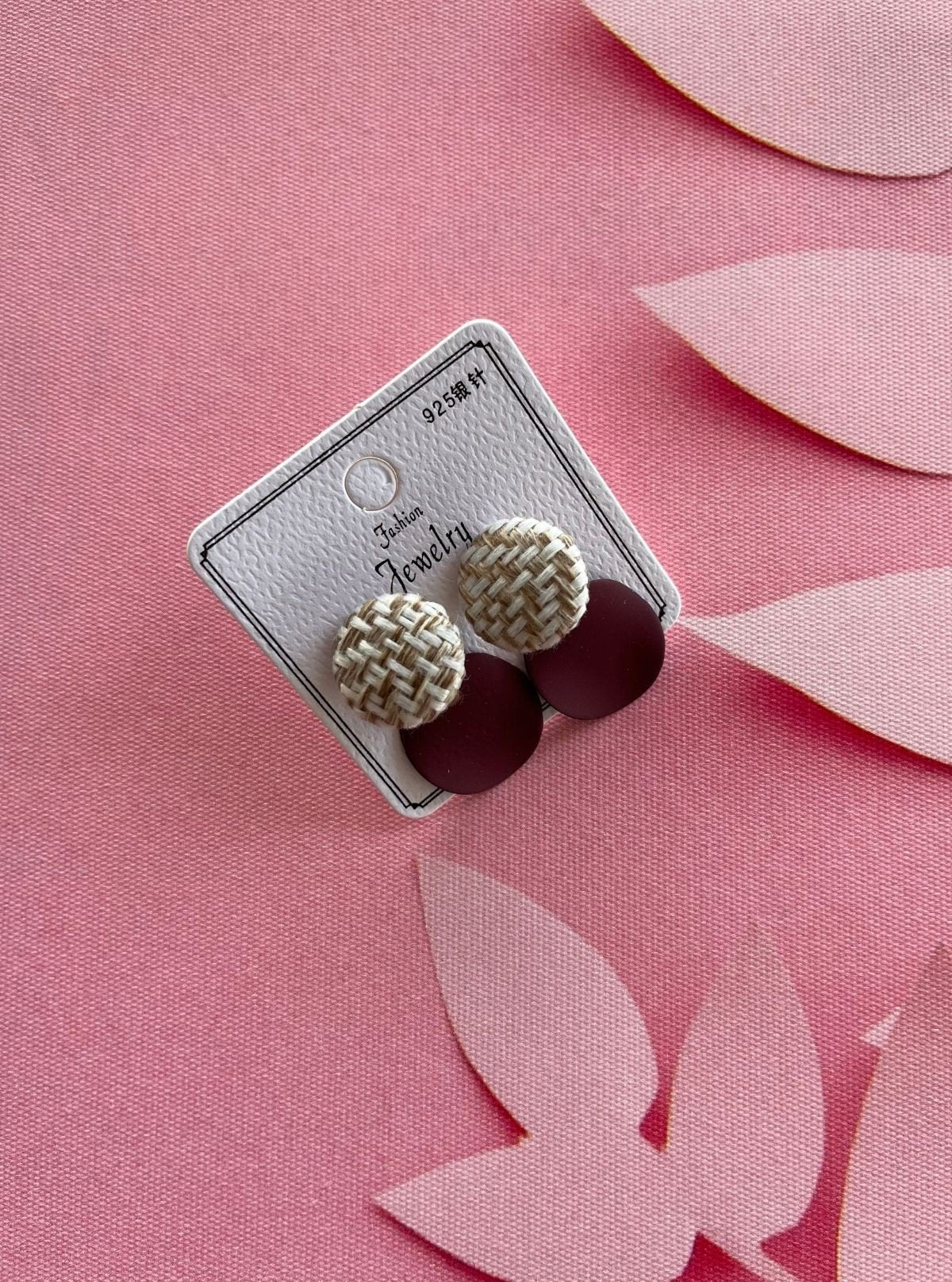 Women's Fabric Weave Geometric Earrings – Handcrafted Art by Boer and Fitch - Boer and Fitch