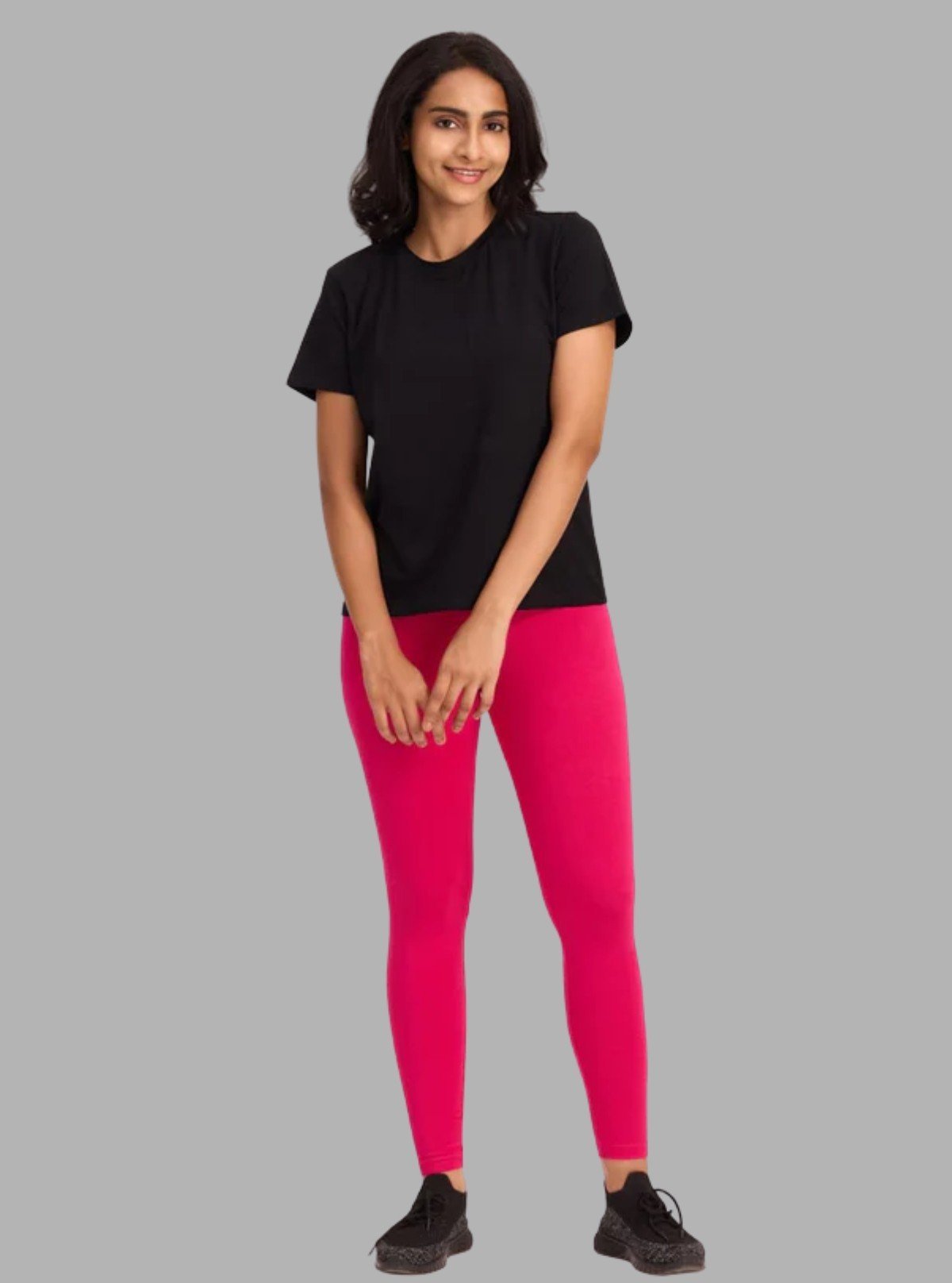 Women's Fuchsia Ankle Legging – Soft Stretch Cotton Fit by Boer & Fitch - Boer and Fitch
