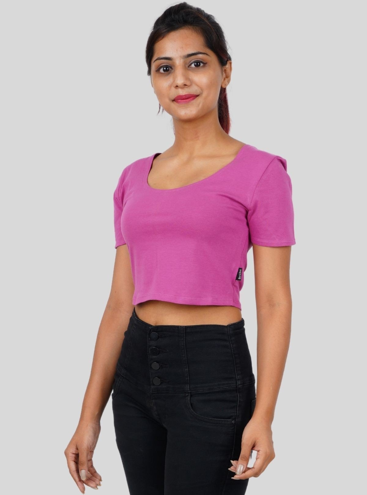 Women's Fuchsia Cotton Jersey Crop Top – Stylish & Comfy | Boer & Fitch - Boer and Fitch