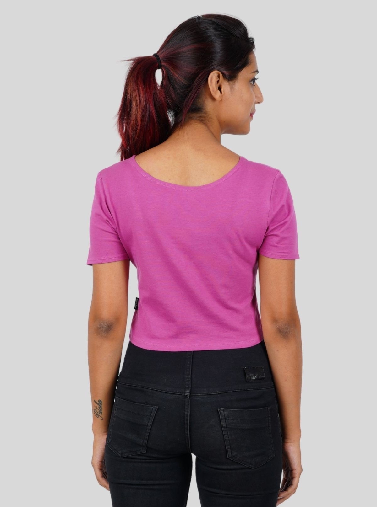 Women's Fuchsia Cotton Jersey Crop Top – Stylish & Comfy | Boer & Fitch - Boer and Fitch