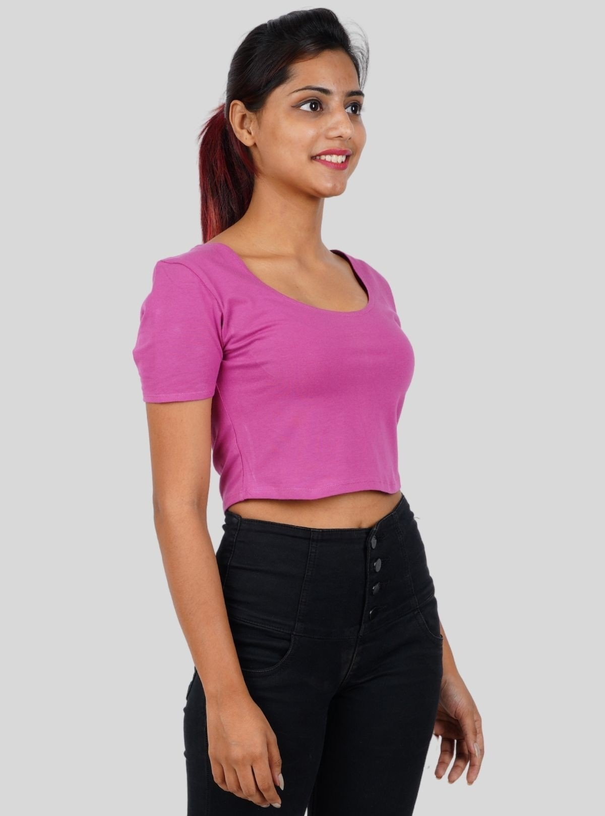 Women's Fuchsia Cotton Jersey Crop Top – Stylish & Comfy | Boer & Fitch - Boer and Fitch