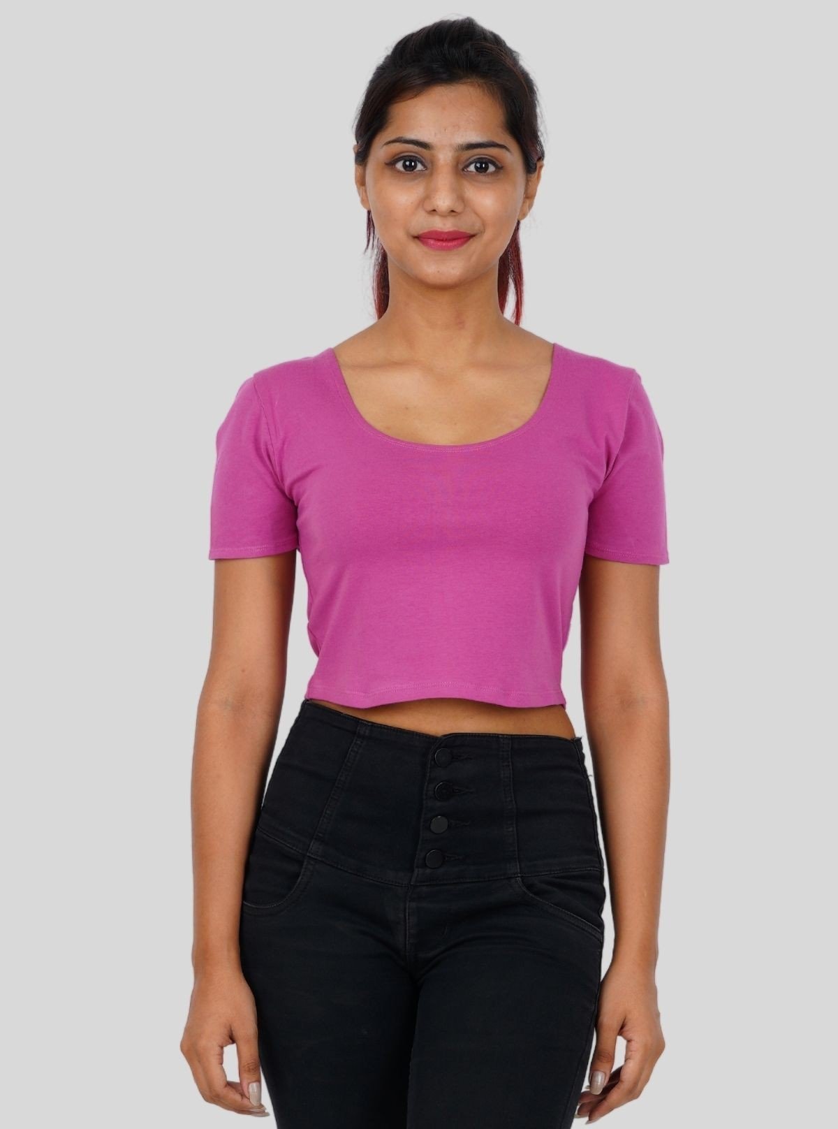 Women's Fuchsia Cotton Jersey Crop Top – Stylish & Comfy | Boer & Fitch - Boer and Fitch