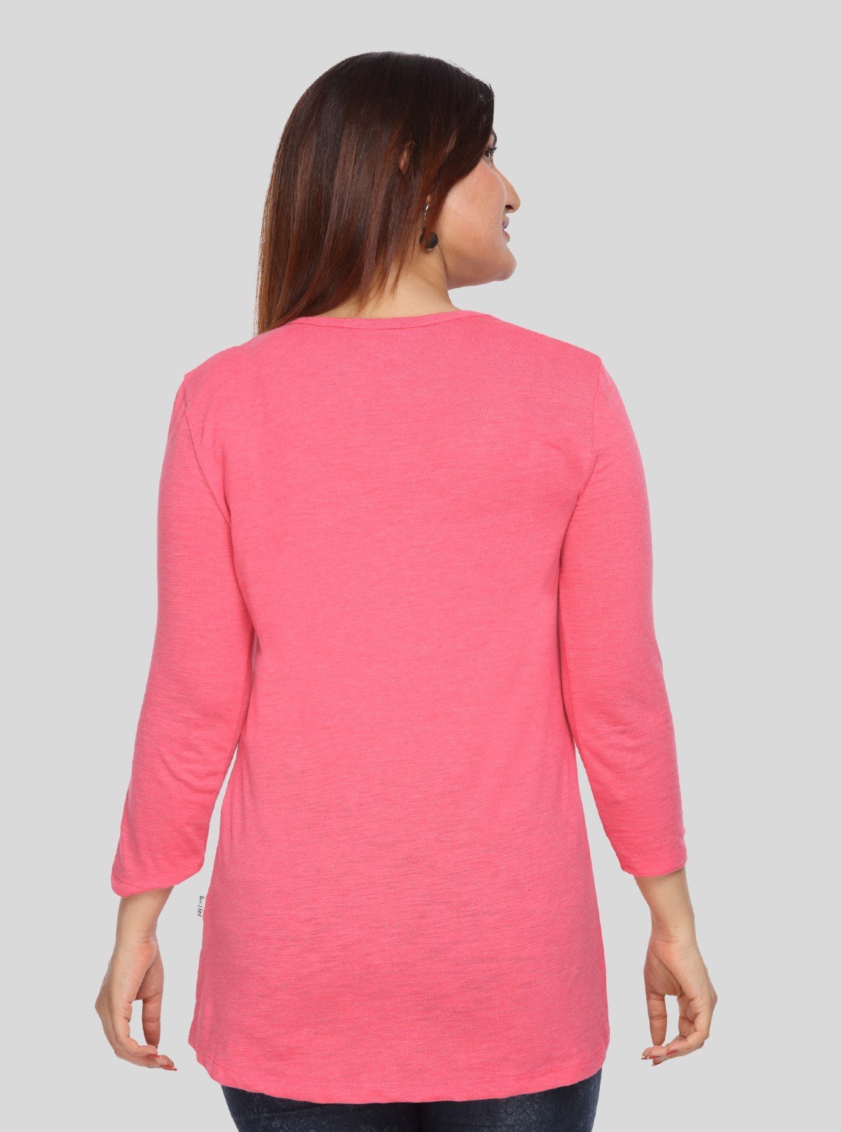 Women's Fuchsia Neck Lace Long Sleeve Cotton Jersey Top | Boer & Fitch - Boer and Fitch