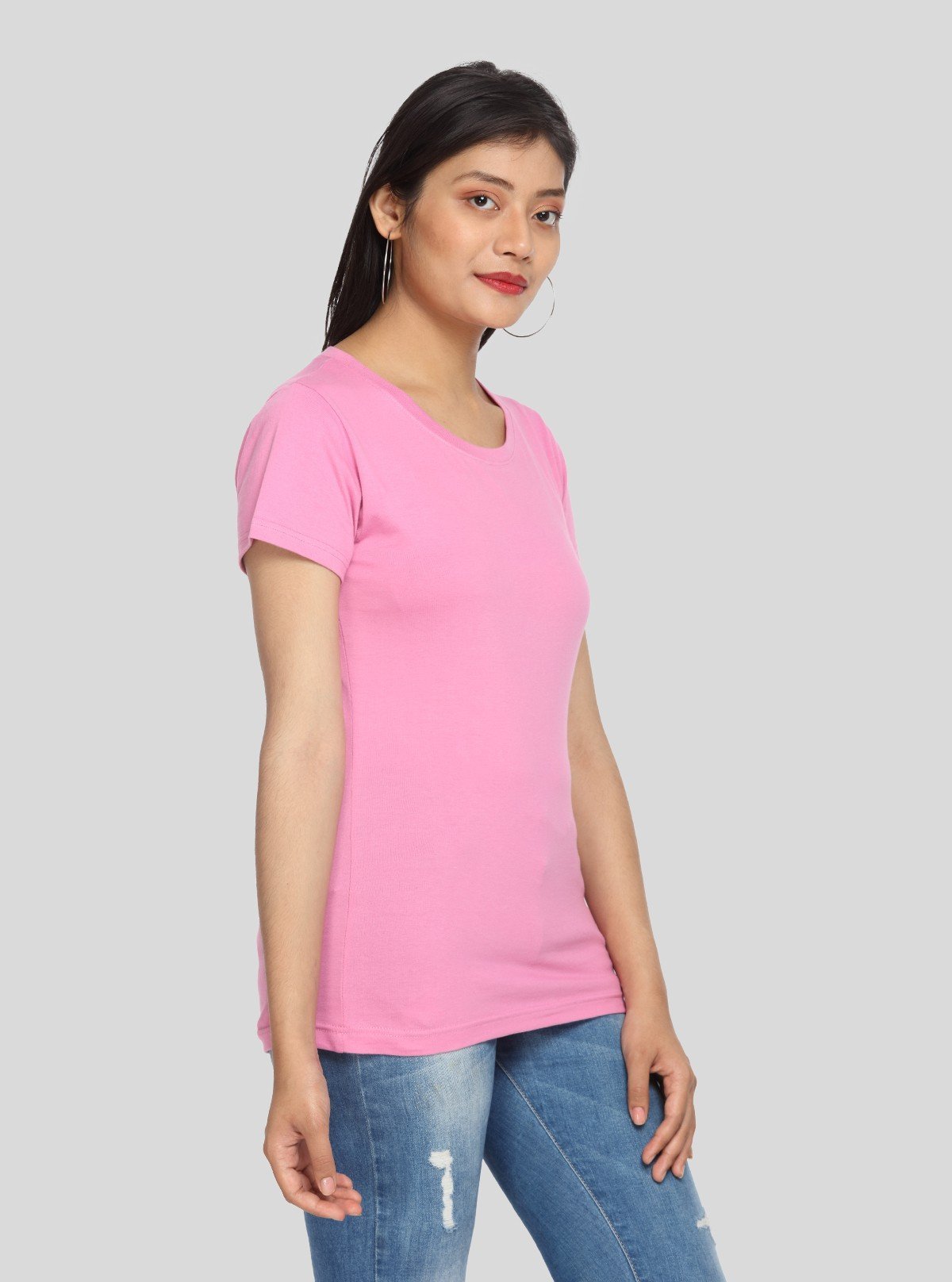 Women's Fuchsia Printed Crew Neck Cotton Jersey Short Sleeve T-Shirt by Boer and Fitch - Boer and Fitch