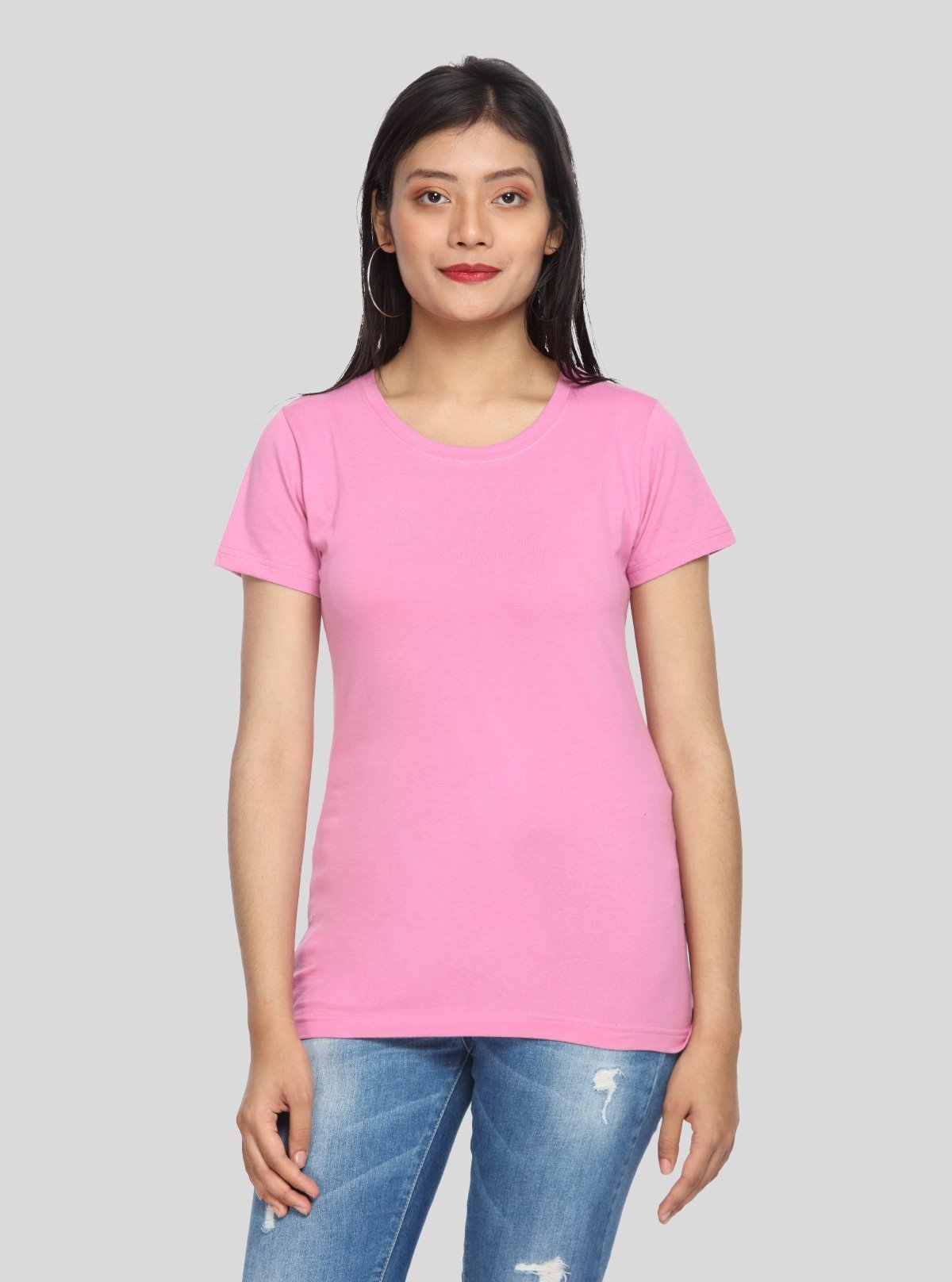 Women's Fuchsia Printed Crew Neck Cotton Jersey Short Sleeve T-Shirt by Boer and Fitch - Boer and Fitch