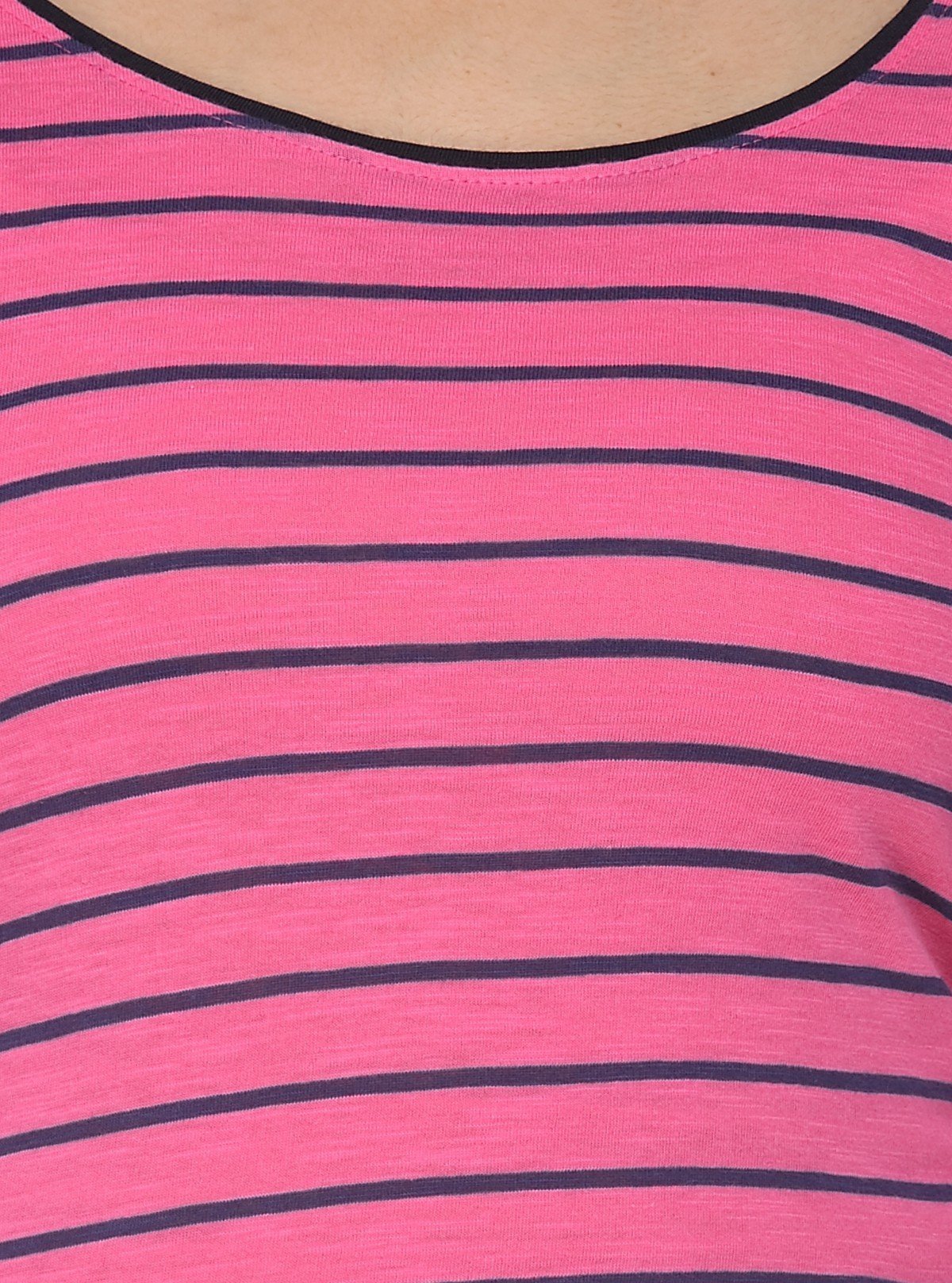 Women’s Fuchsia Striped Printed Long Sleeve Cotton Knit Top | Boer & Fitch - Boer and Fitch