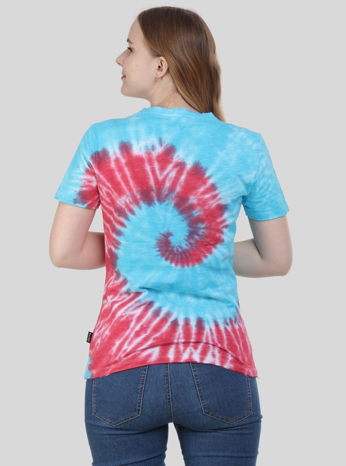 Women's Fuchsia Tie and Dye Cotton Jersey Short Sleeve T-Shirt by Boer and Fitch - Boer and Fitch