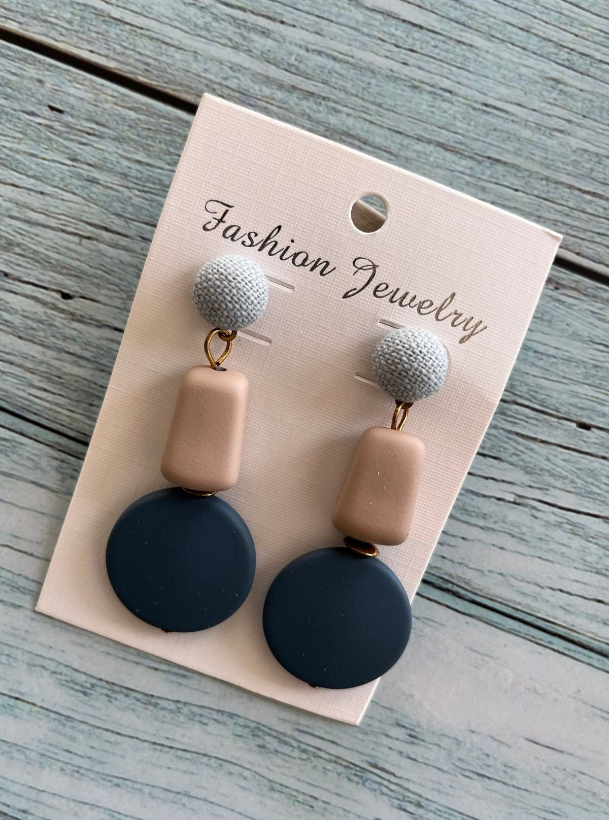 Women’s Geometric Wooden Drop Earrings – Natural Charm with Modern Edge - Boer and Fitch