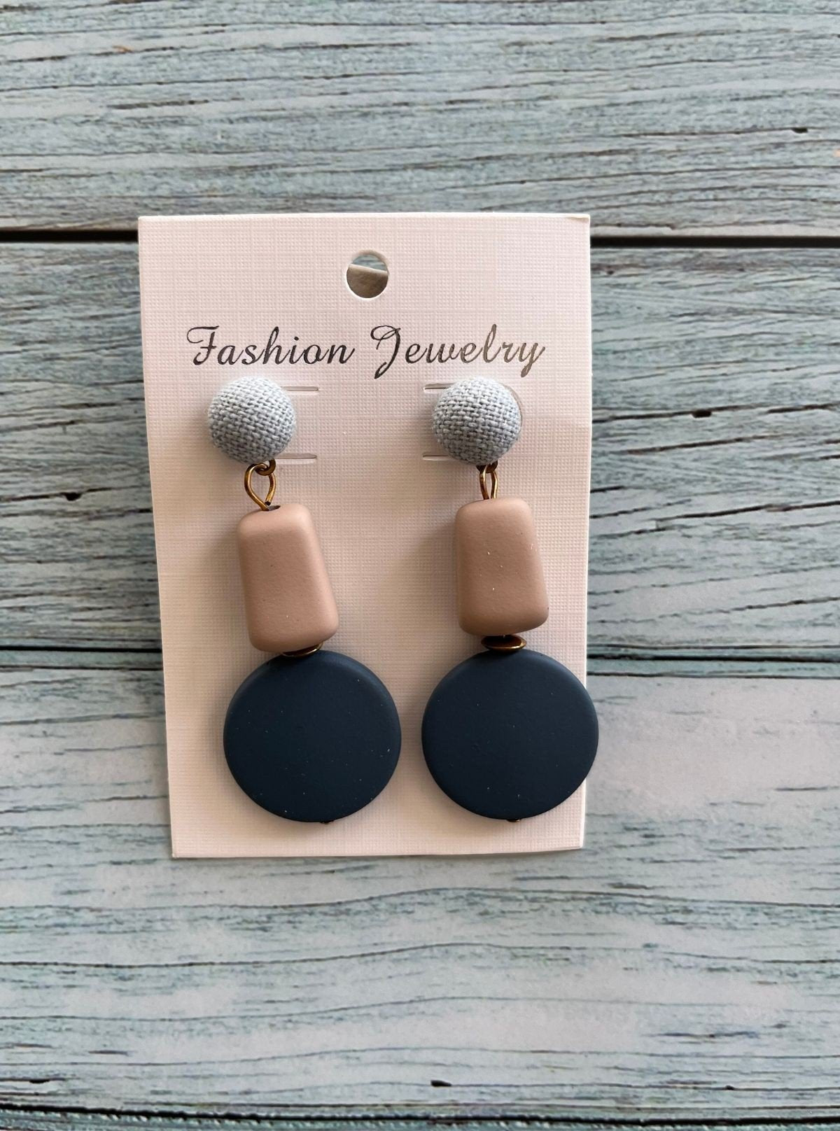 Women’s Geometric Wooden Drop Earrings – Natural Charm with Modern Edge - Boer and Fitch