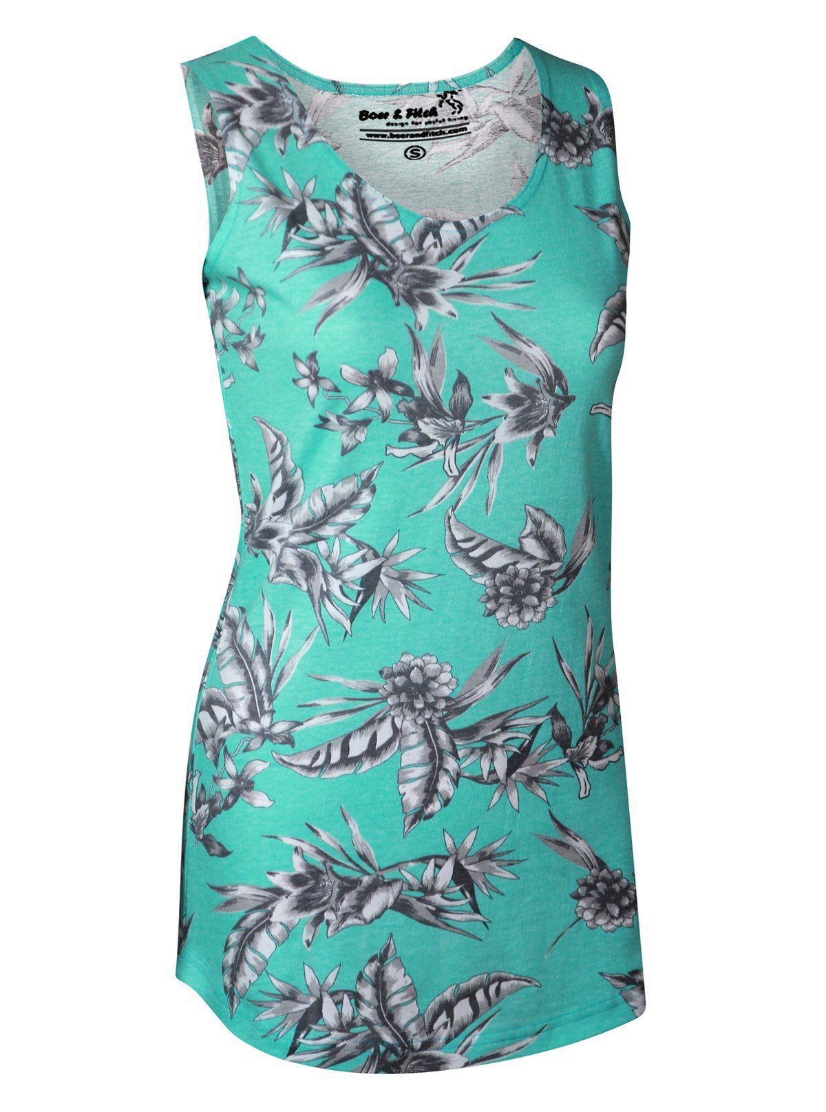 Women’s Green Abstract Print Sleeveless Top – Stylish Casual by Boer and Fitch - Boer and Fitch