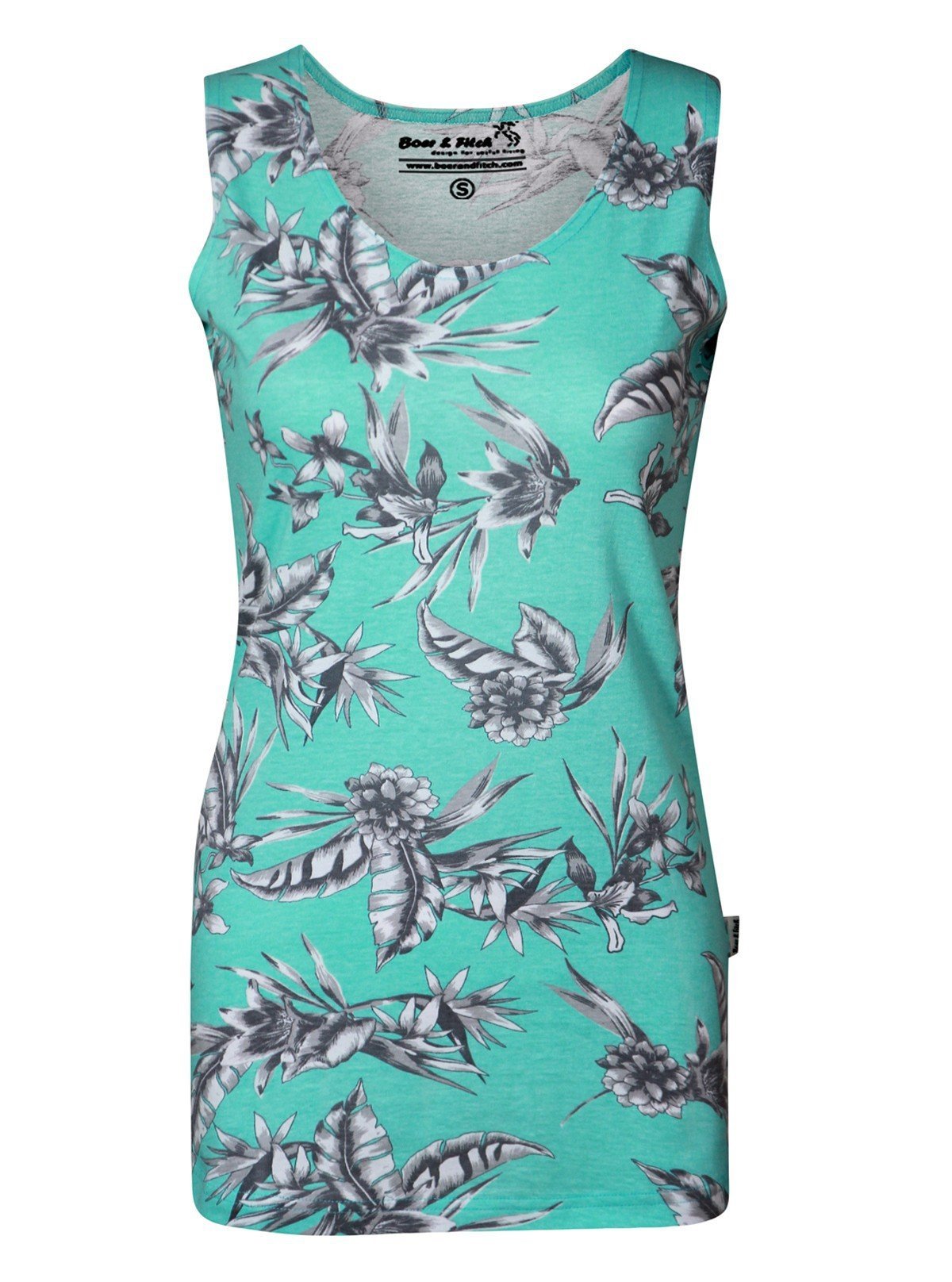 Women’s Green Abstract Print Sleeveless Top – Stylish Casual by Boer and Fitch - Boer and Fitch