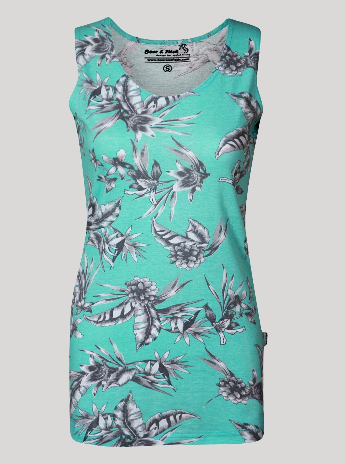 Women’s Green Abstract Print Sleeveless Top – Stylish Casual by Boer and Fitch - Boer and Fitch