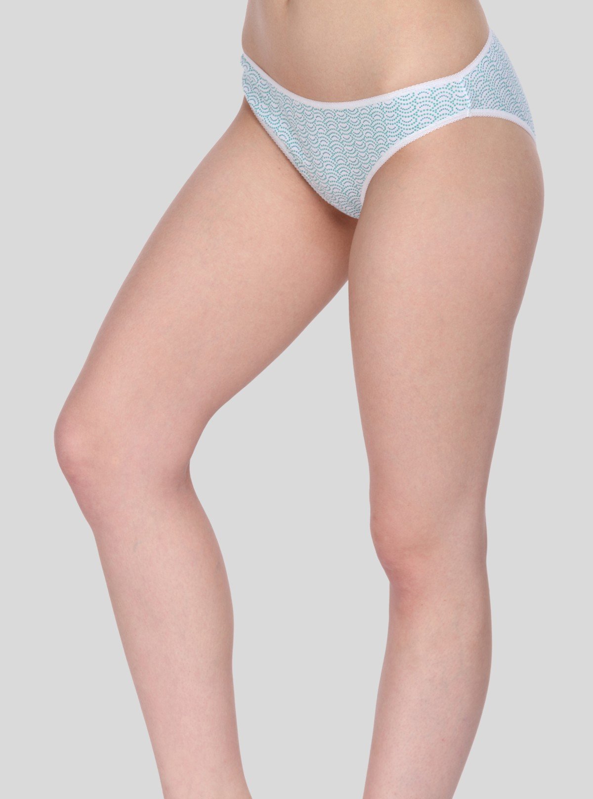 Women's Green Dot Print Brief – Soft Cotton Mid - Rise Panty by Boer and Fitch - Boer and Fitch