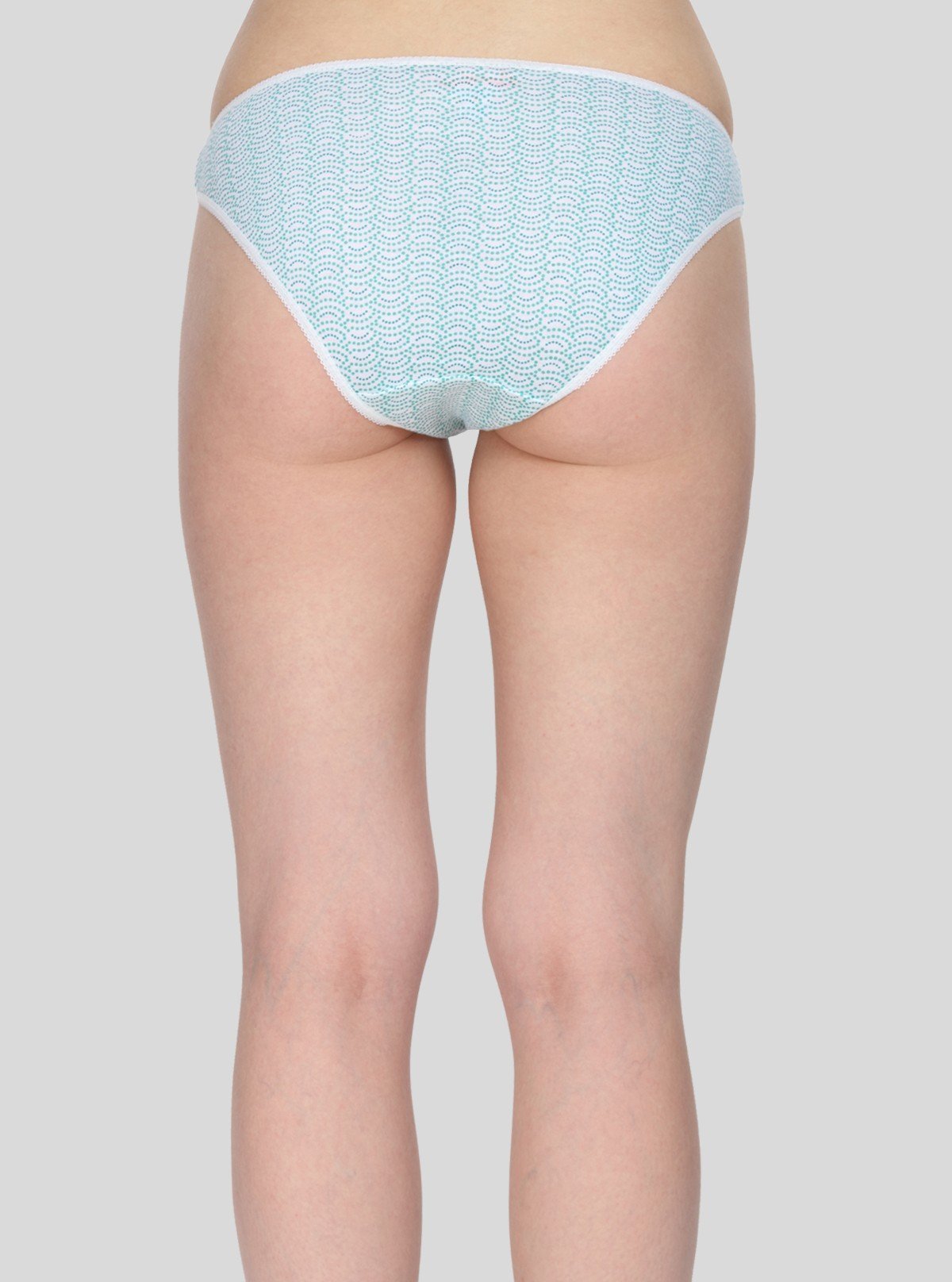 Women's Green Dot Print Brief – Soft Cotton Mid - Rise Panty by Boer and Fitch - Boer and Fitch