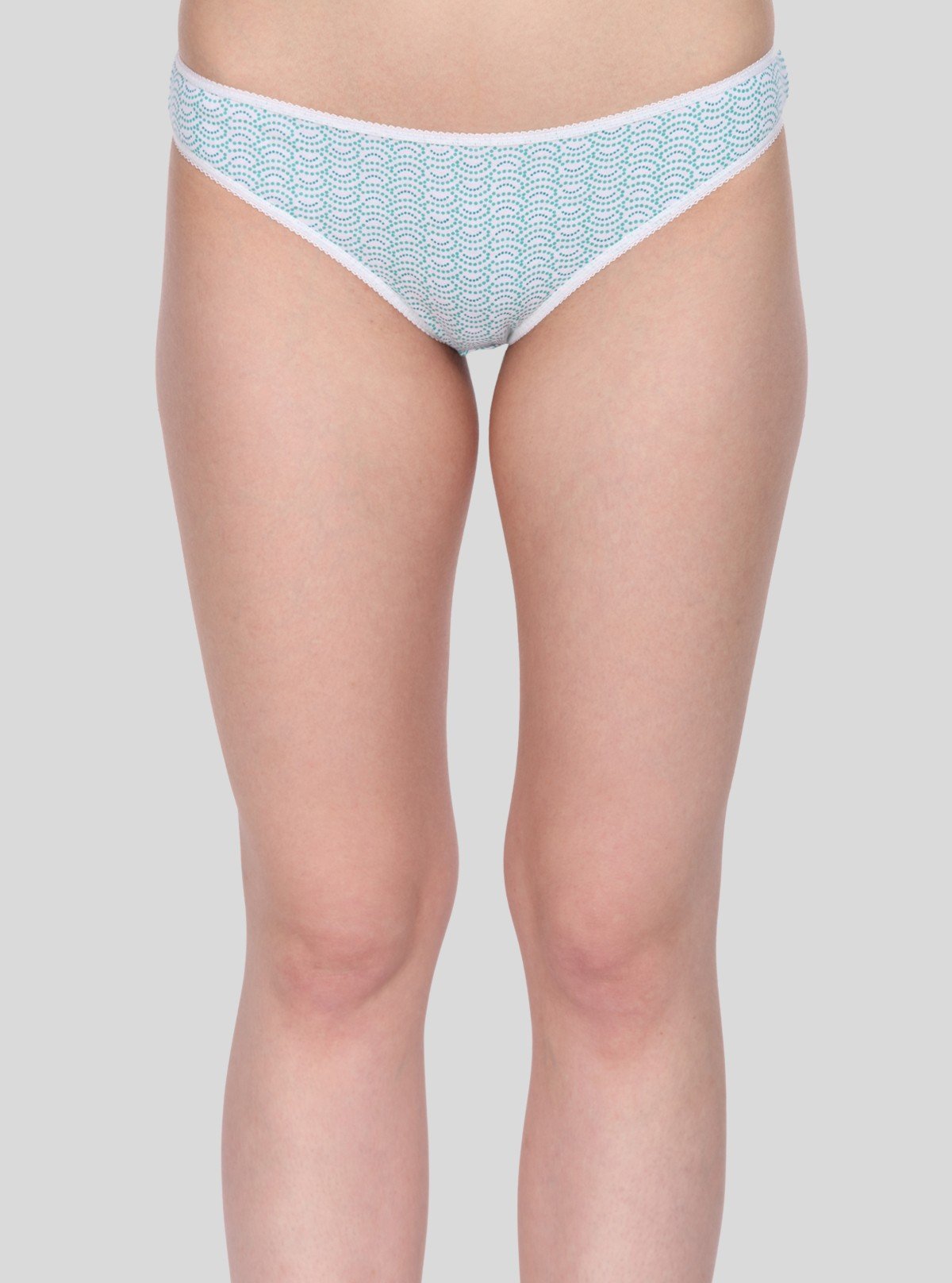 Women's Green Dot Print Brief – Soft Cotton Mid - Rise Panty by Boer and Fitch - Boer and Fitch