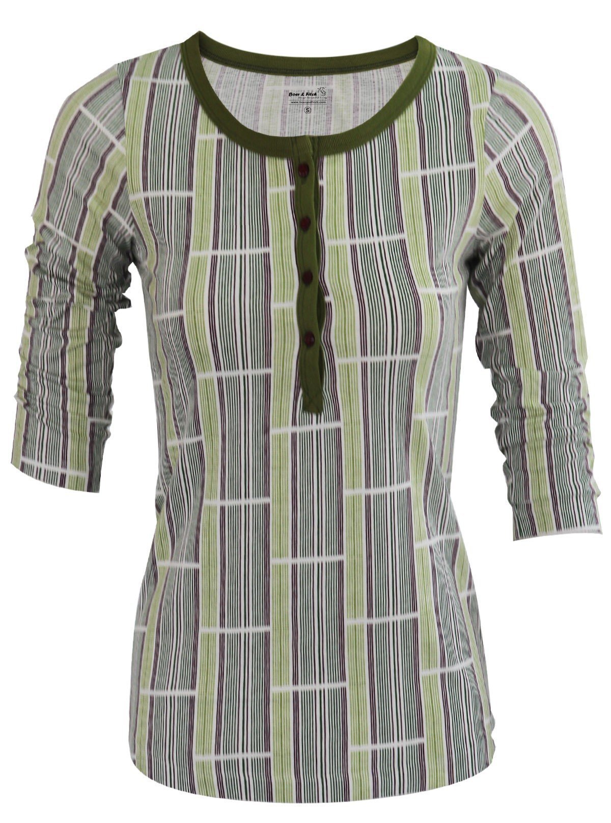 Women’s Green Graphic Stripe Top – Trendy & Comfortable | Boer & Fitch - Boer and Fitch