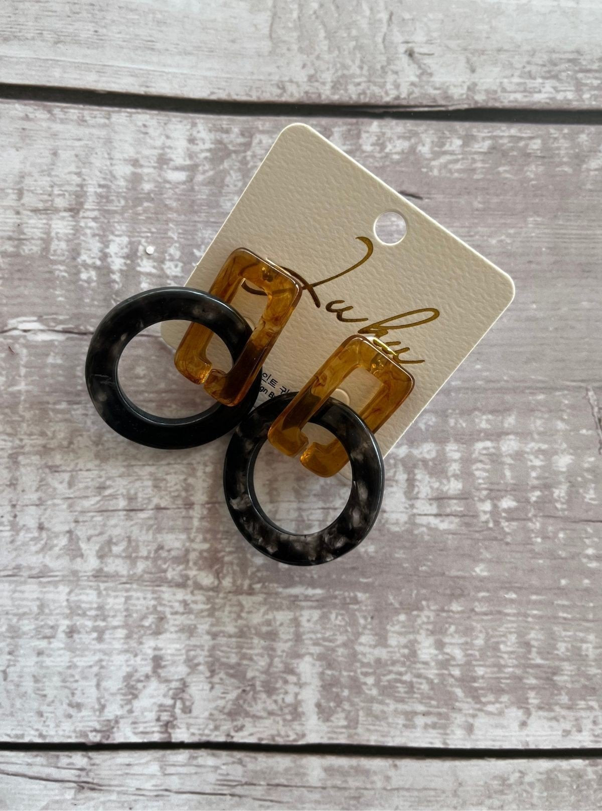Women’s Grey Acrylic Resin Hook Earrings – Minimalist Modern Elegance - Boer and Fitch