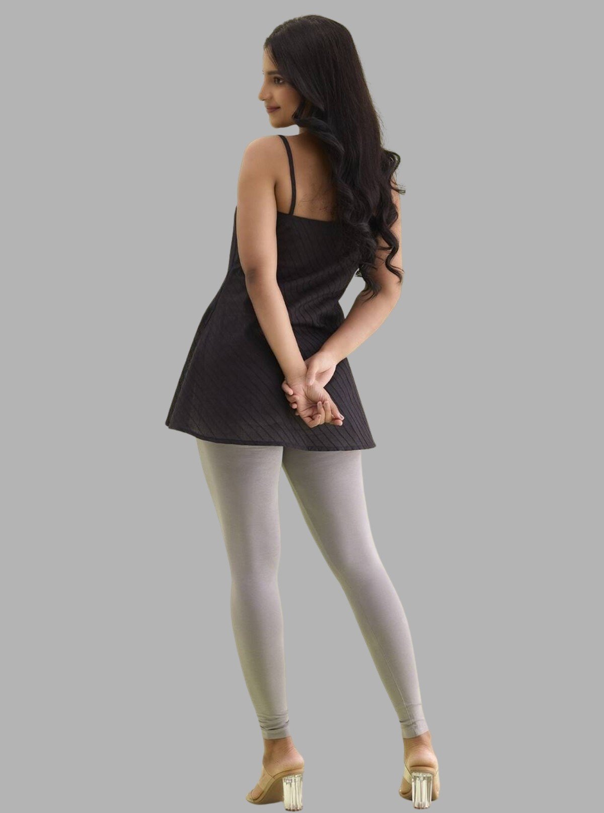 Women's Grey Ankle Legging – Cotton Elastane Feather - Touch Jersey by Boer & Fitch - Boer and Fitch