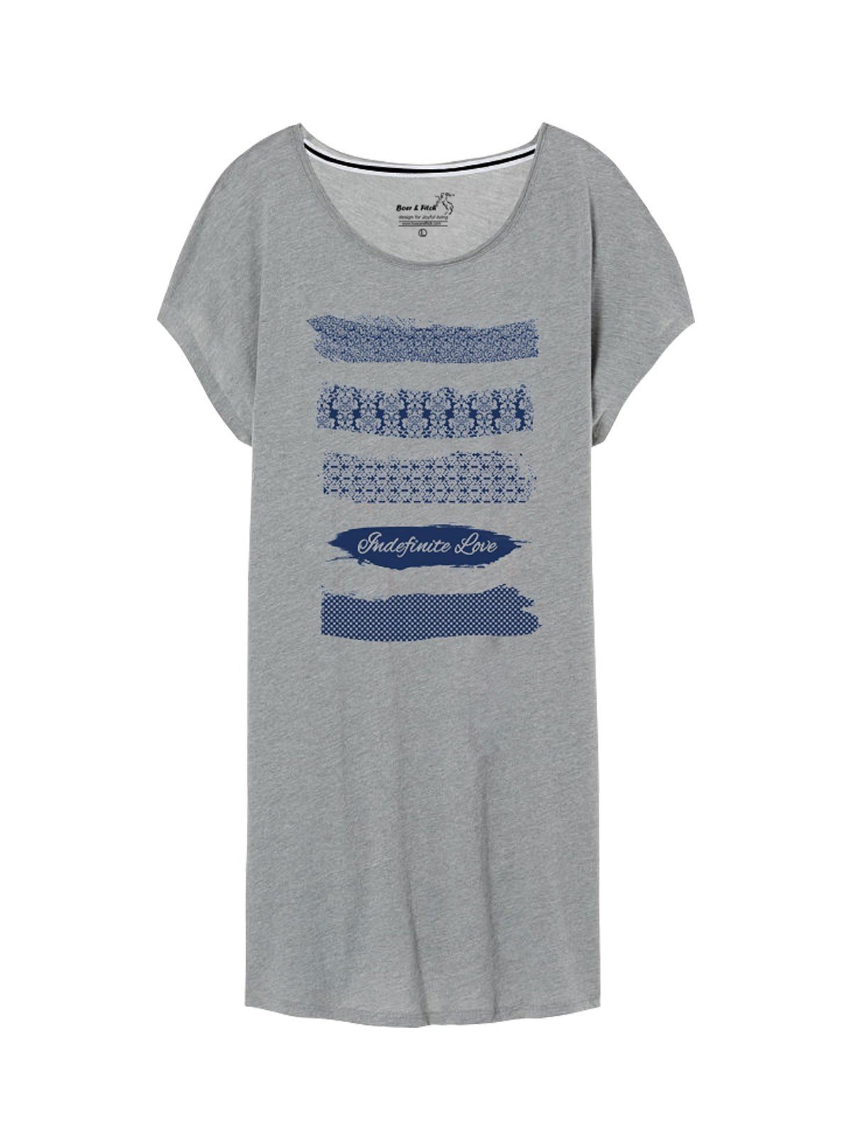 Women’s Grey Melange Cotton Jersey Cap Sleeve Sleepwear – Soft & Stylish Comfort - Boer and Fitch