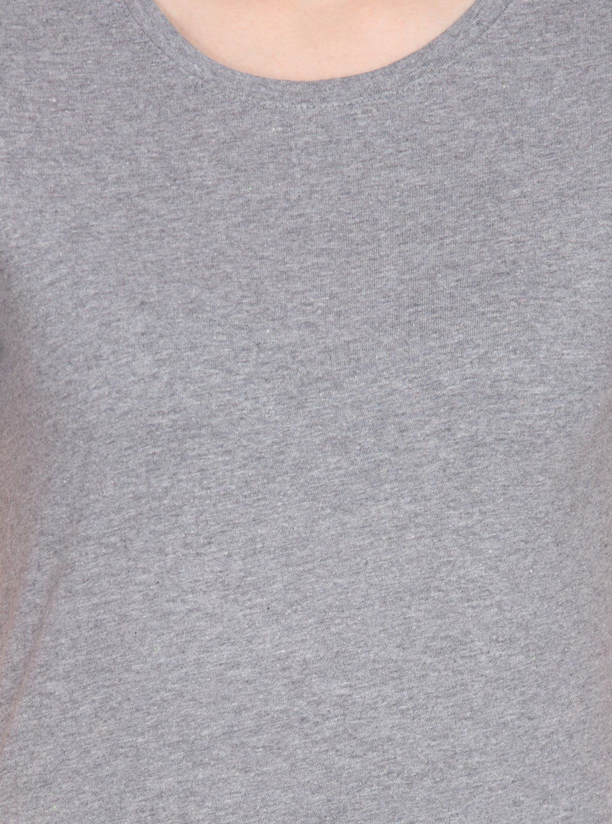 Women's Grey Melange Crew Neck Cotton Jersey Short Sleeve T-Shirt by Boer and Fitch - Boer and Fitch