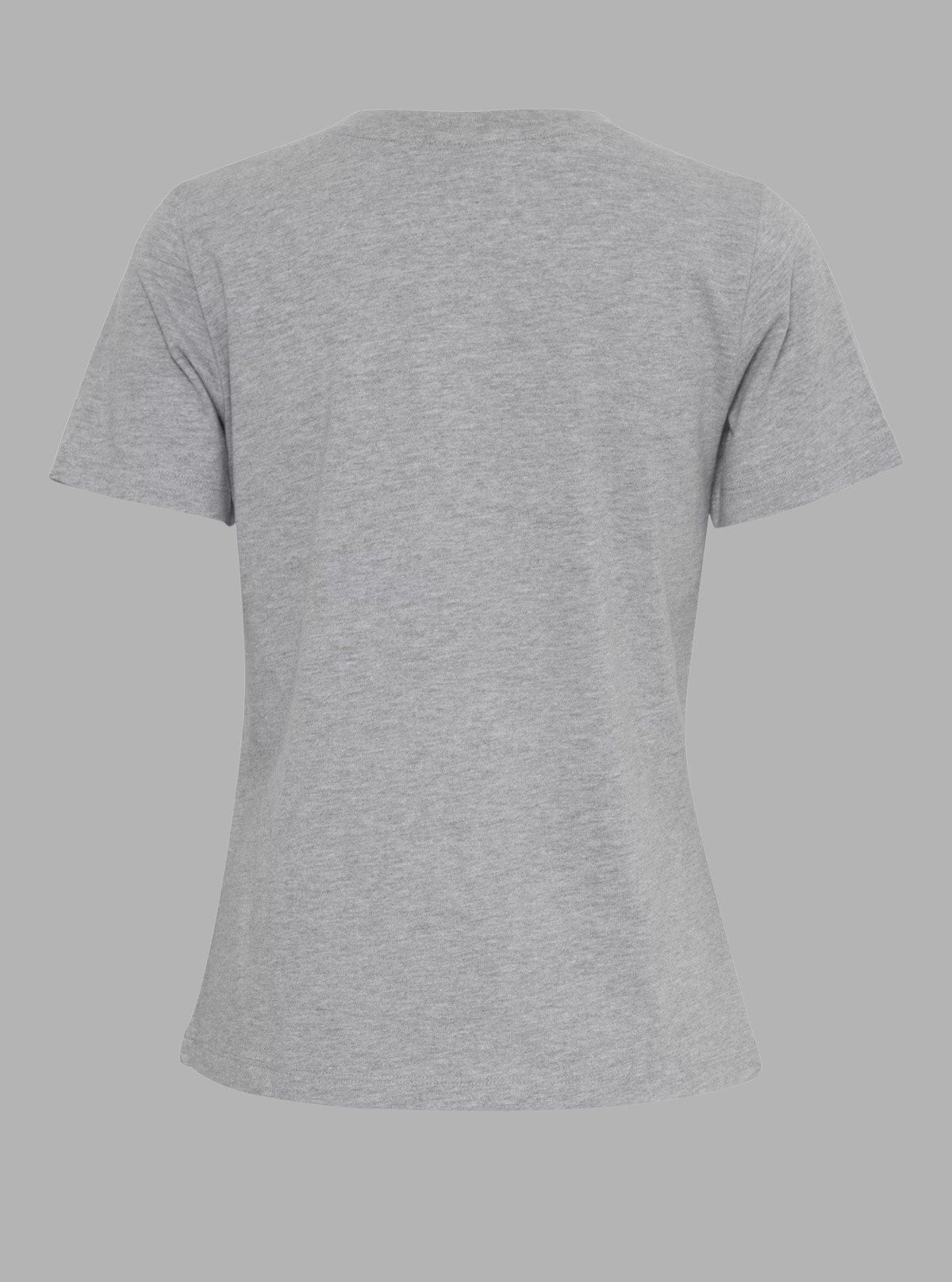 Women's Grey Melange V - Neck Nature Print Short Sleeve Cotton Jersey T-Shirt by Boer and Fitch - Boer and Fitch