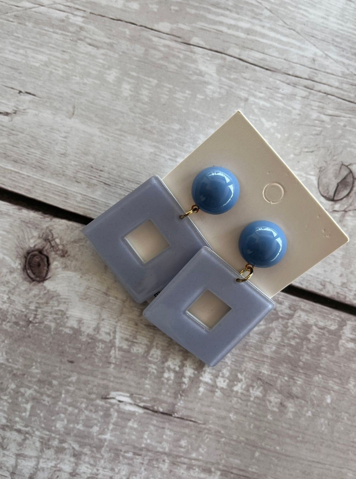 Women’s Grey Square Drop Earrings – Minimalist Modern Statement Jewelry - Boer and Fitch